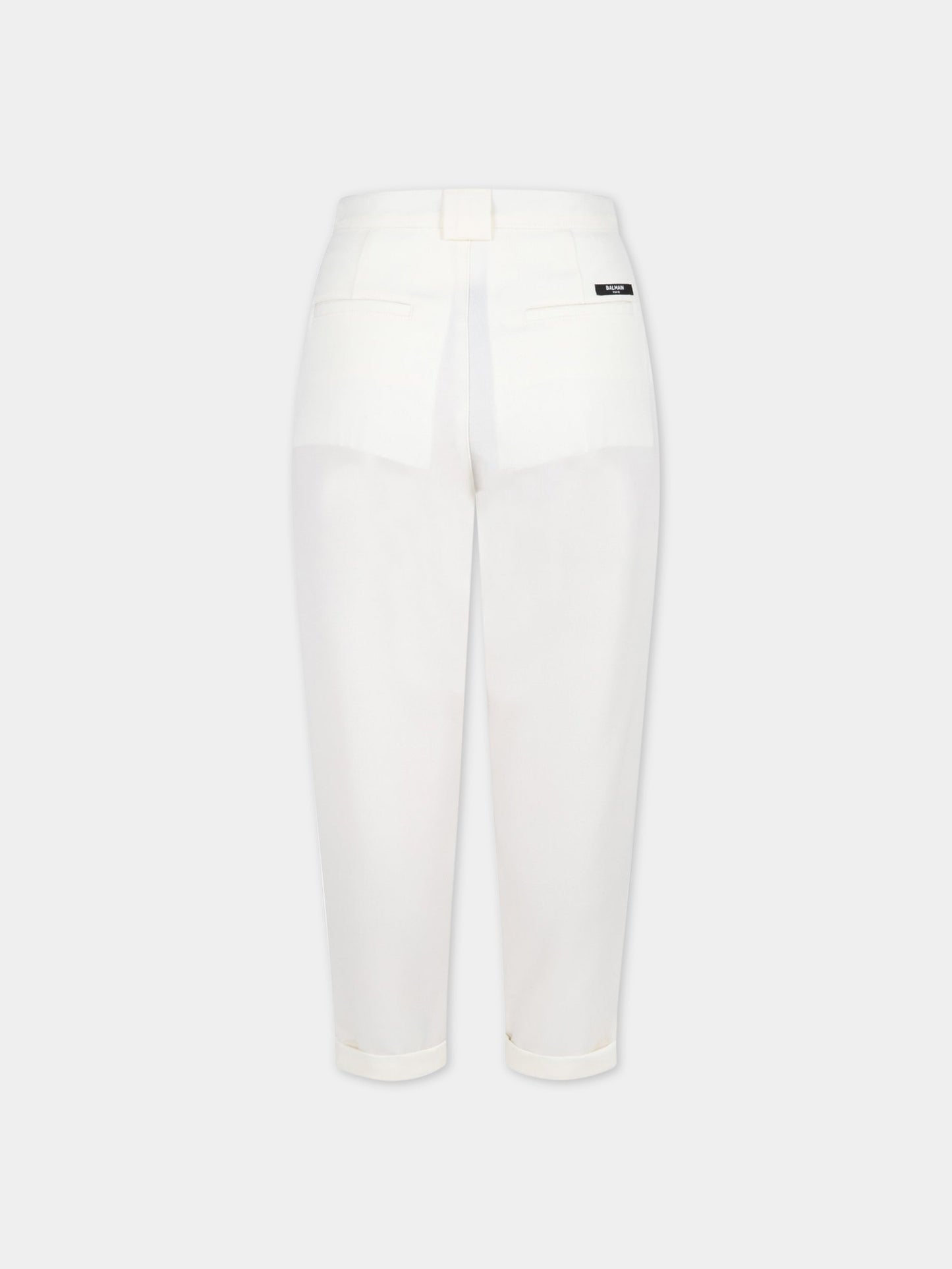 Pantaloni avorio per bambino con logo,Balmain Kids,6Q6690 I0028 102