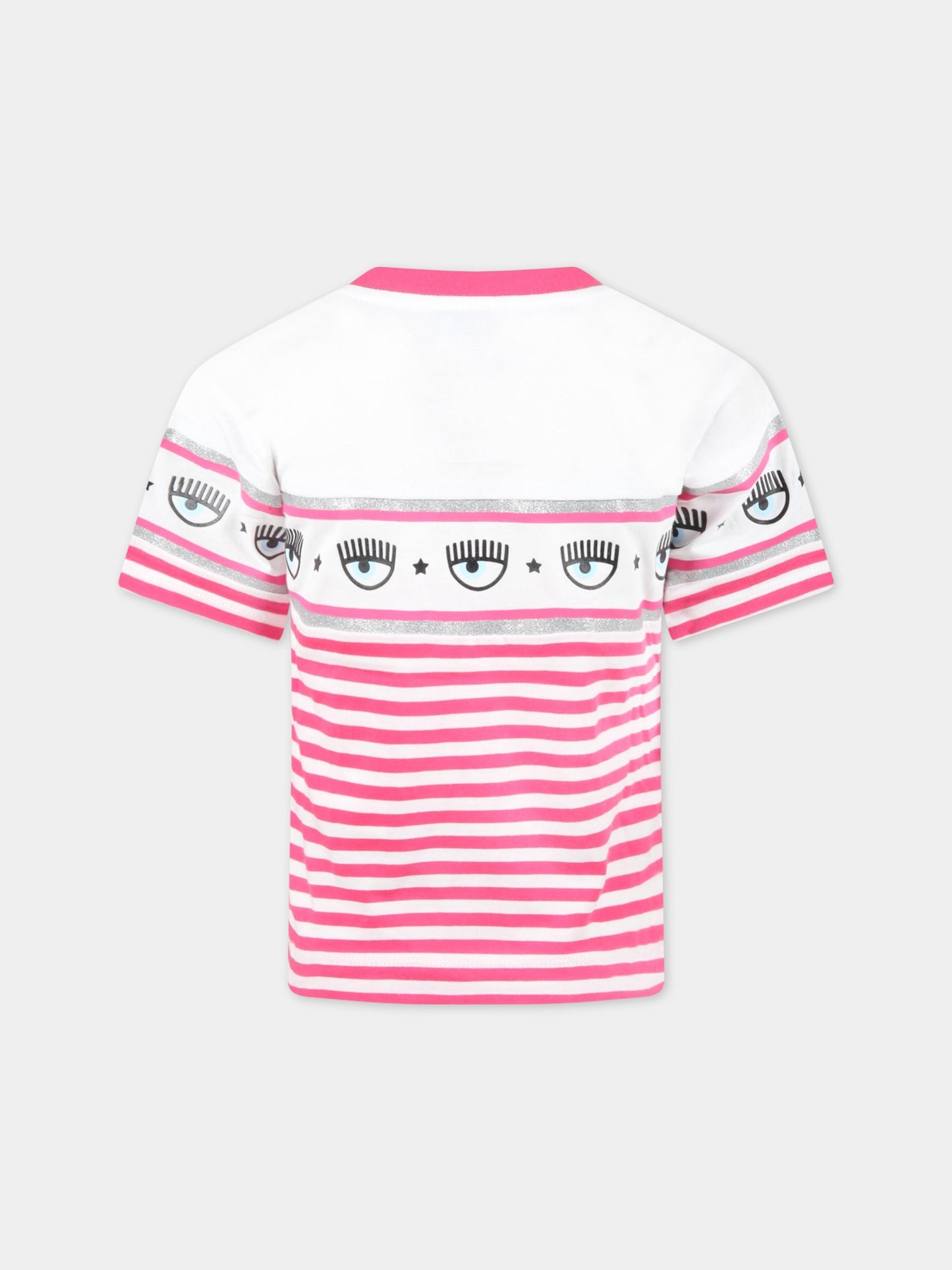 T-shirt multicolor per bambina con iconici occhi,Chiara Ferragni Collection,599613 9042 9942