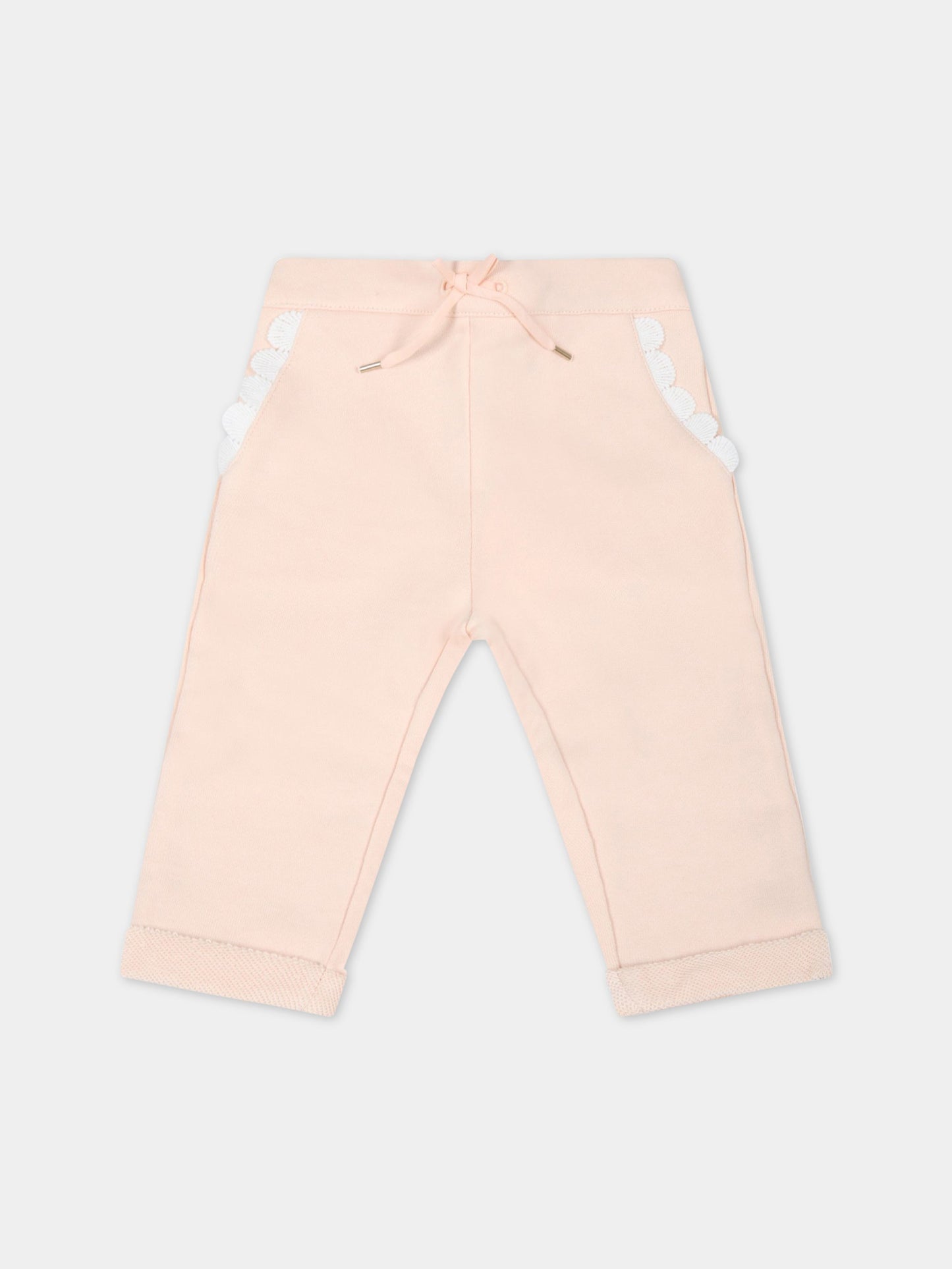 Pantalone rosa per neonata,Chloé Kids,C04308 45F