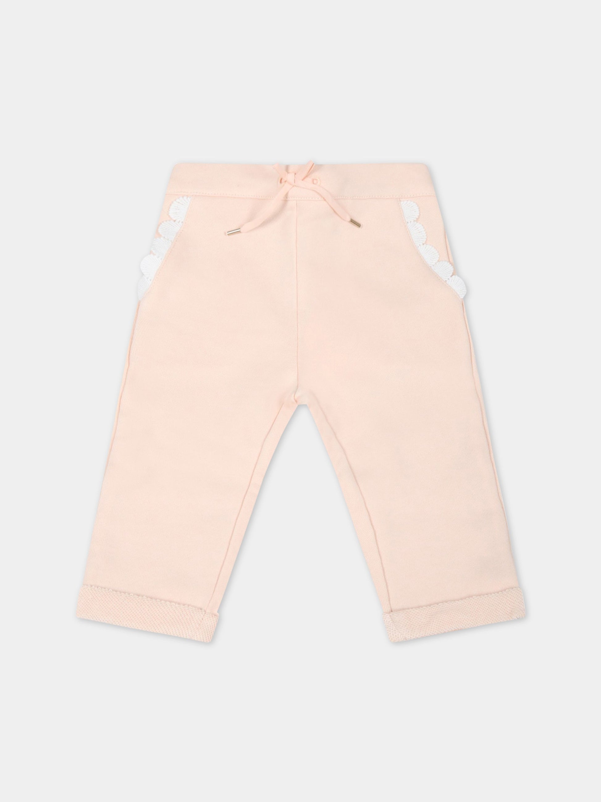 Pantalone rosa per neonata,Chloé Kids,C04308 45F