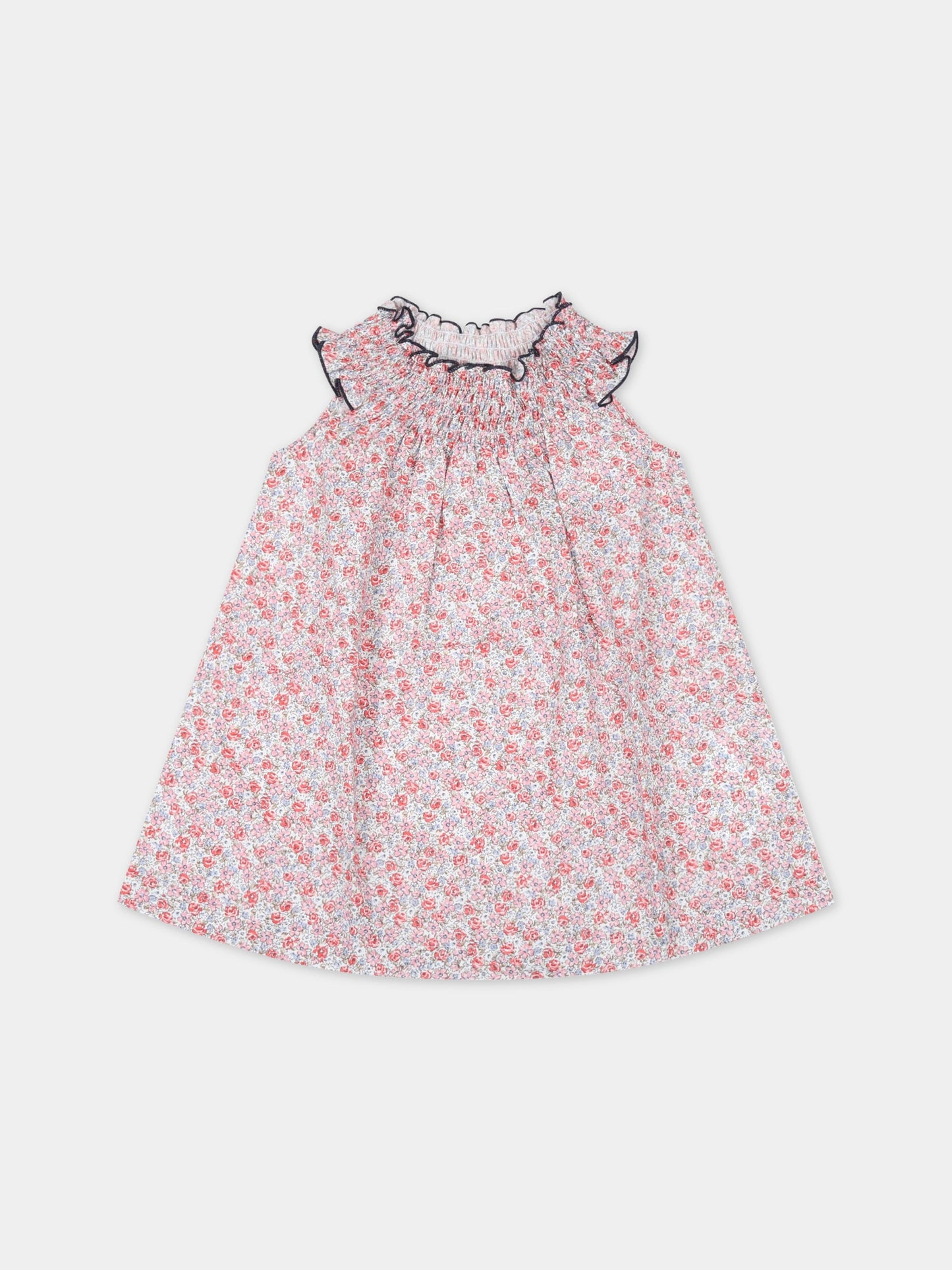 Vestito multicolor per neonata con fiori,Le Petit Coco,LCGAB014 CF504 XL001 D002