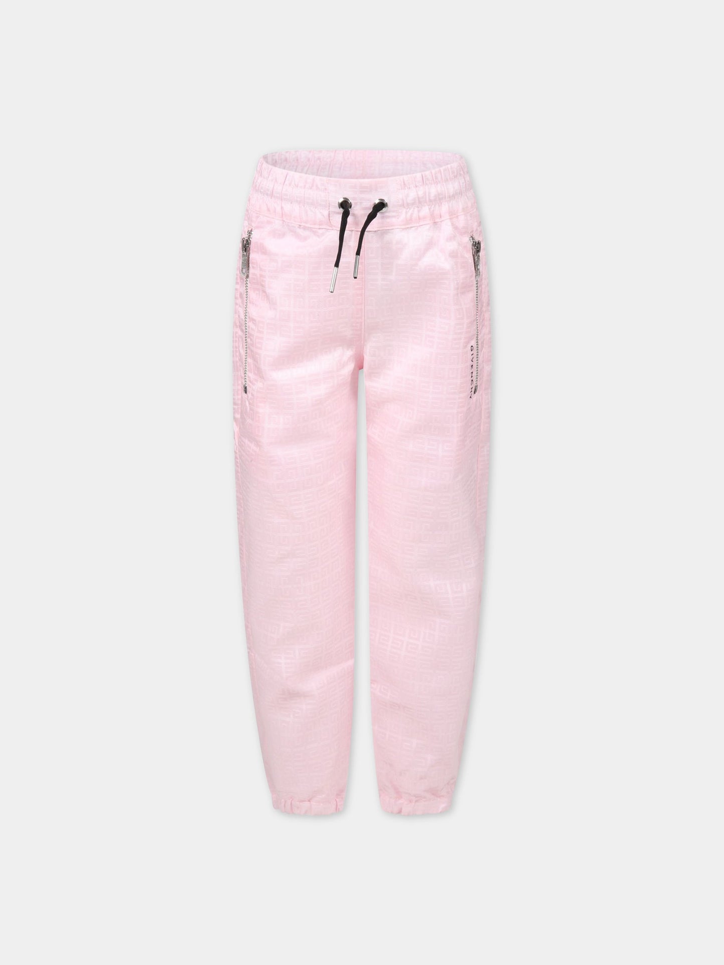 Pantaloni rosa per bambina con logo nero,Givenchy Kids,H14166 44Z