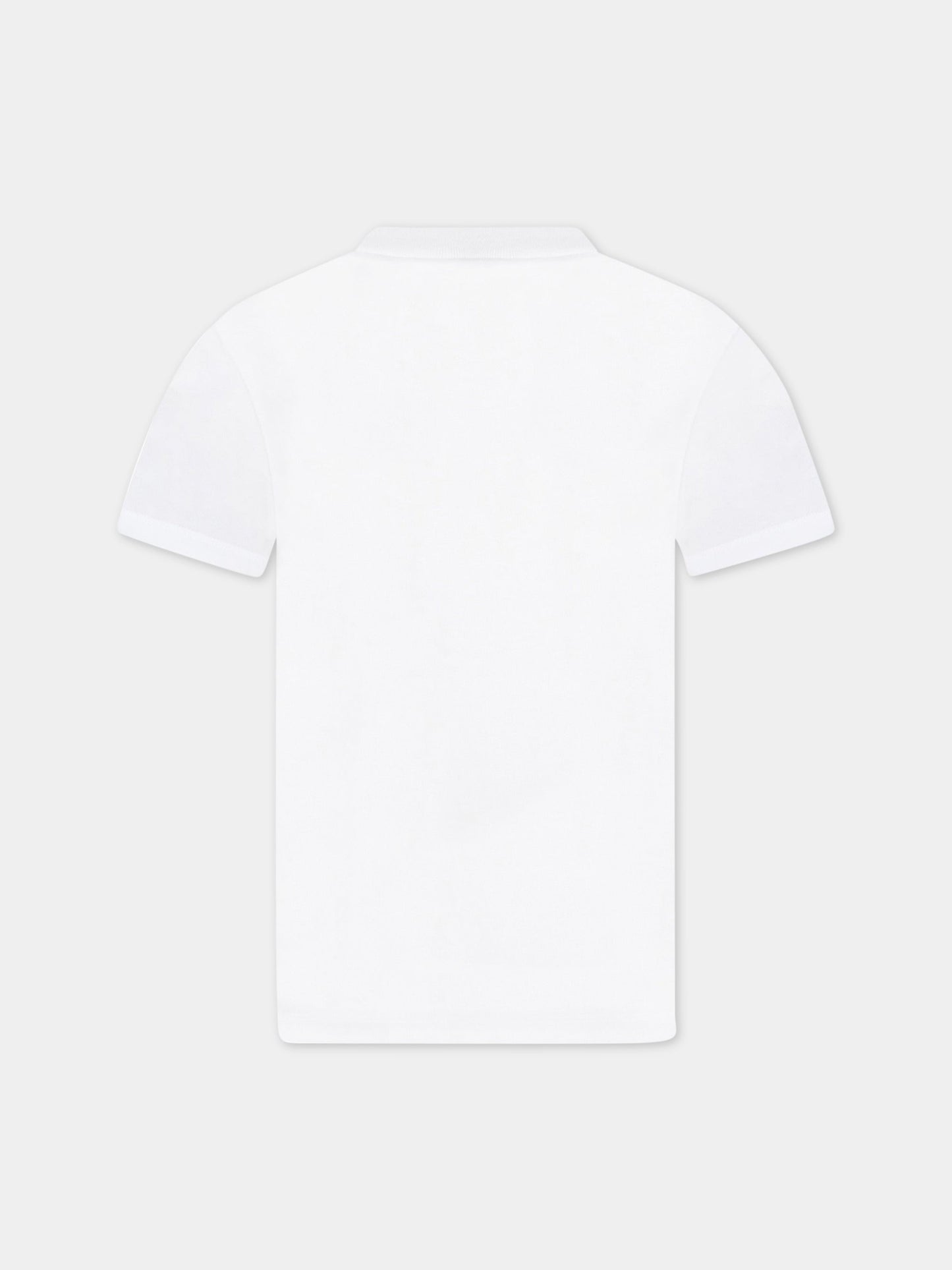 T-shirt bianca per bambina con cuore rosso e swaroski,N°21 Kids,N214E6 N0080 0N100