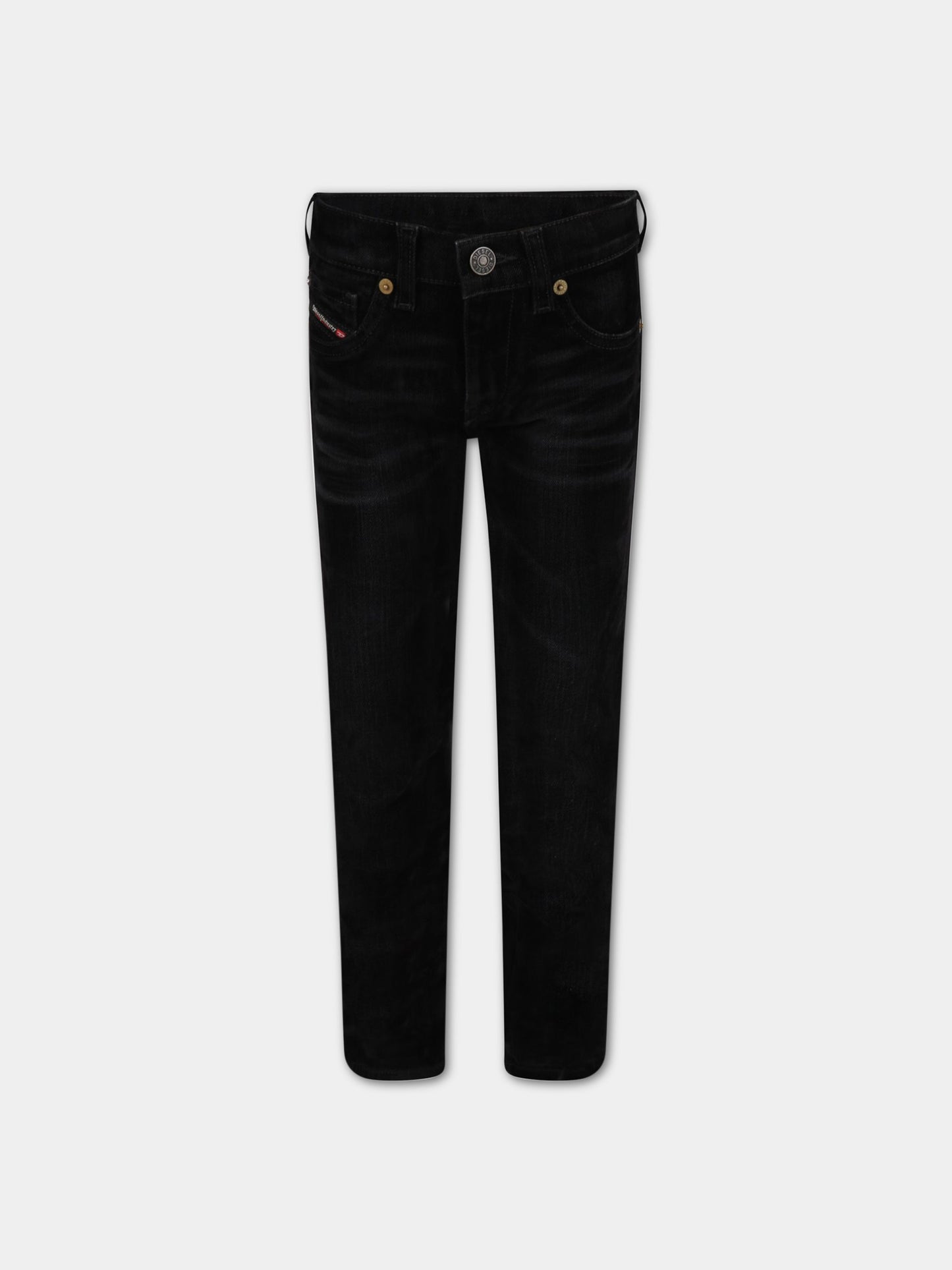 Jeans neri in velluto per bambino con logo,Diesel,00J46G KXB5G K02