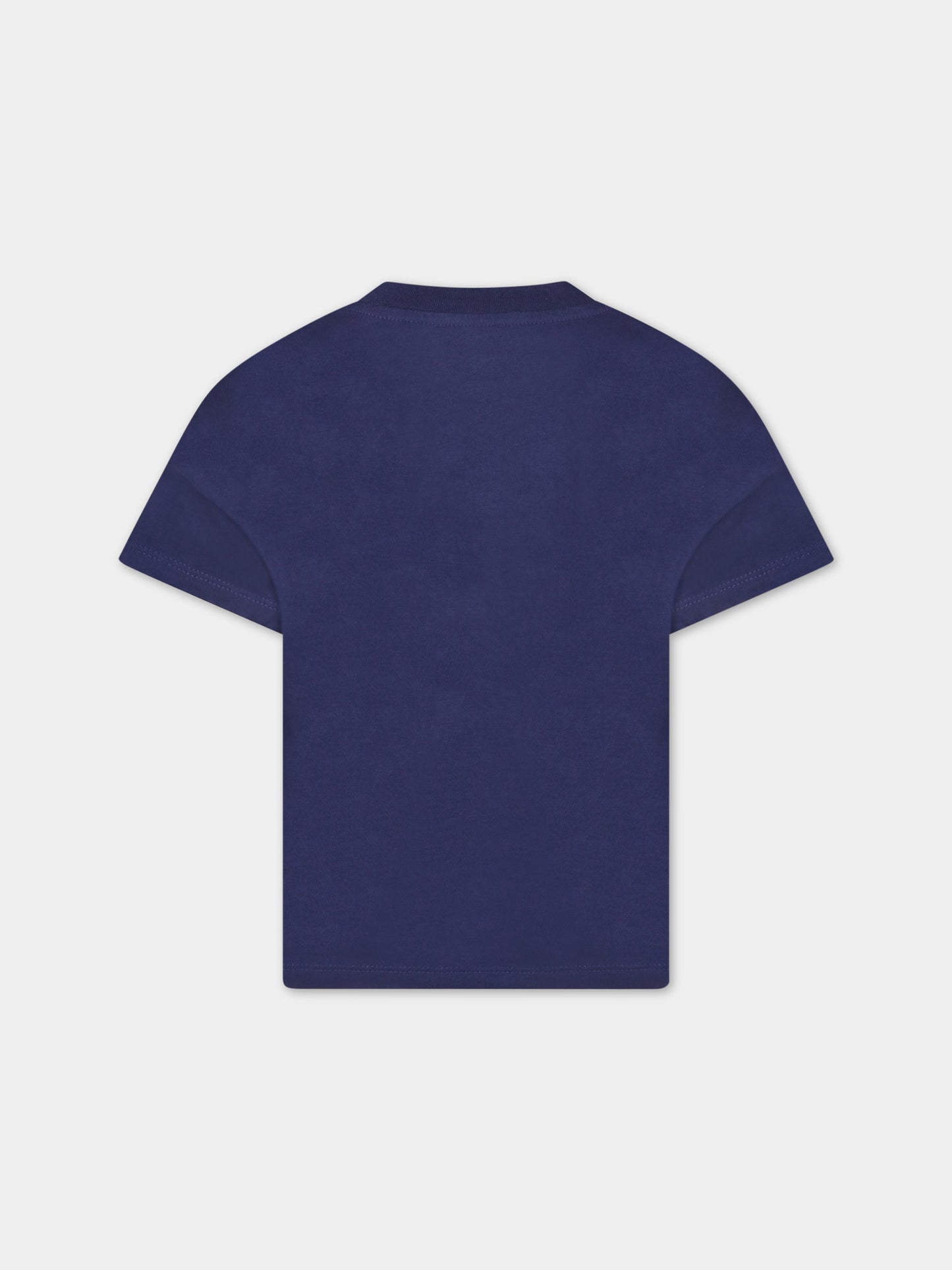 T-shirt blu per bambino con serpenti,Kenzo Kids,K25642 85M