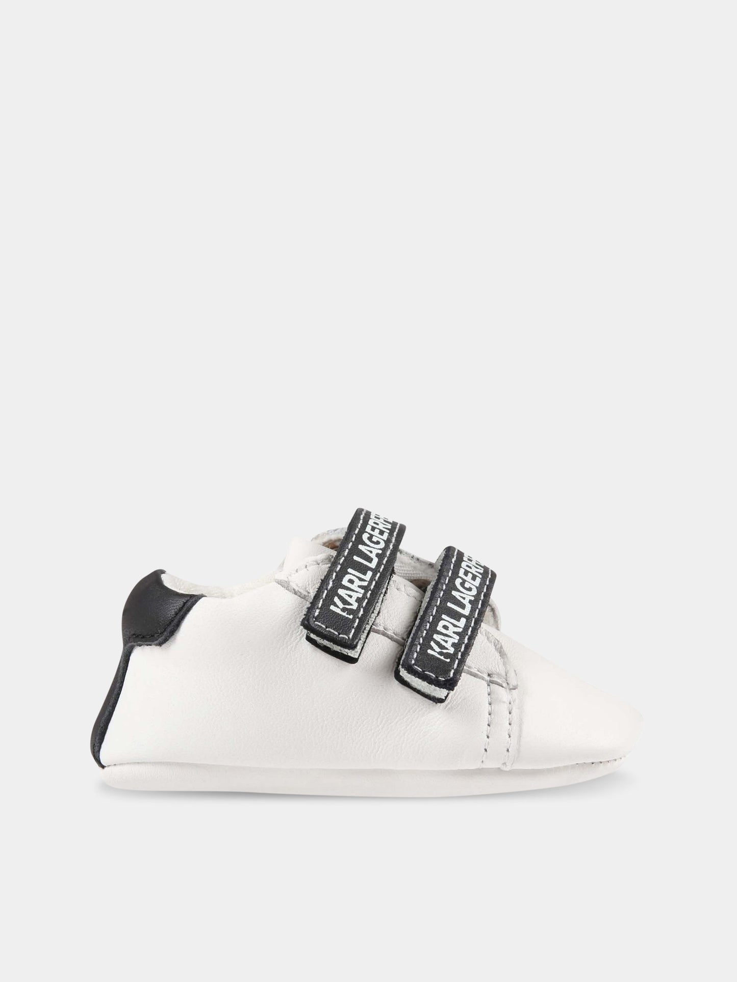 Scarpe bianche da culla per neonato con logo,Karl Lagerfeld Kids,Z99015 10B