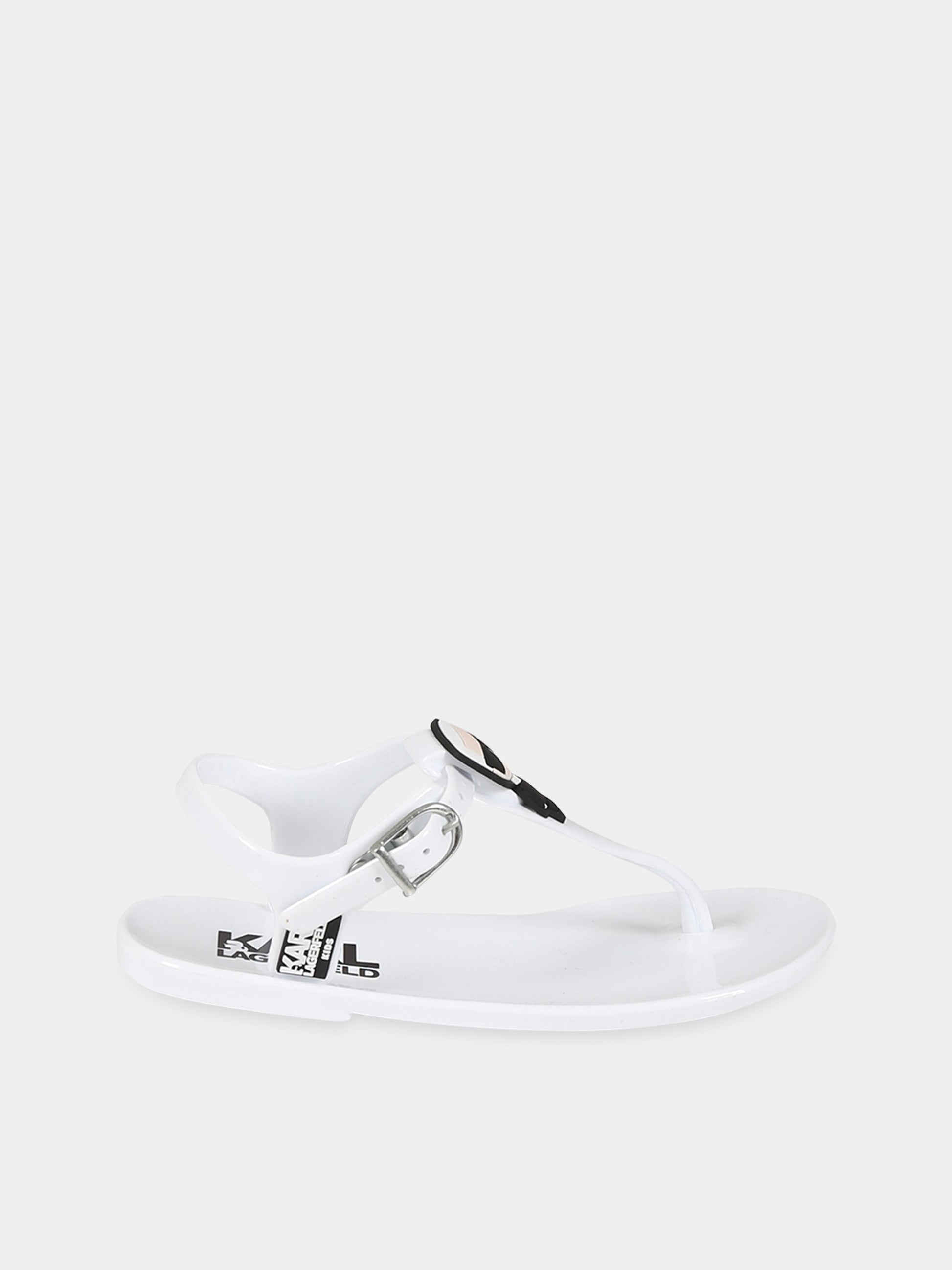 Sandali bianchi per bambina con Choupette e Karl,Karl Lagerfeld Kids,Z19067 10B