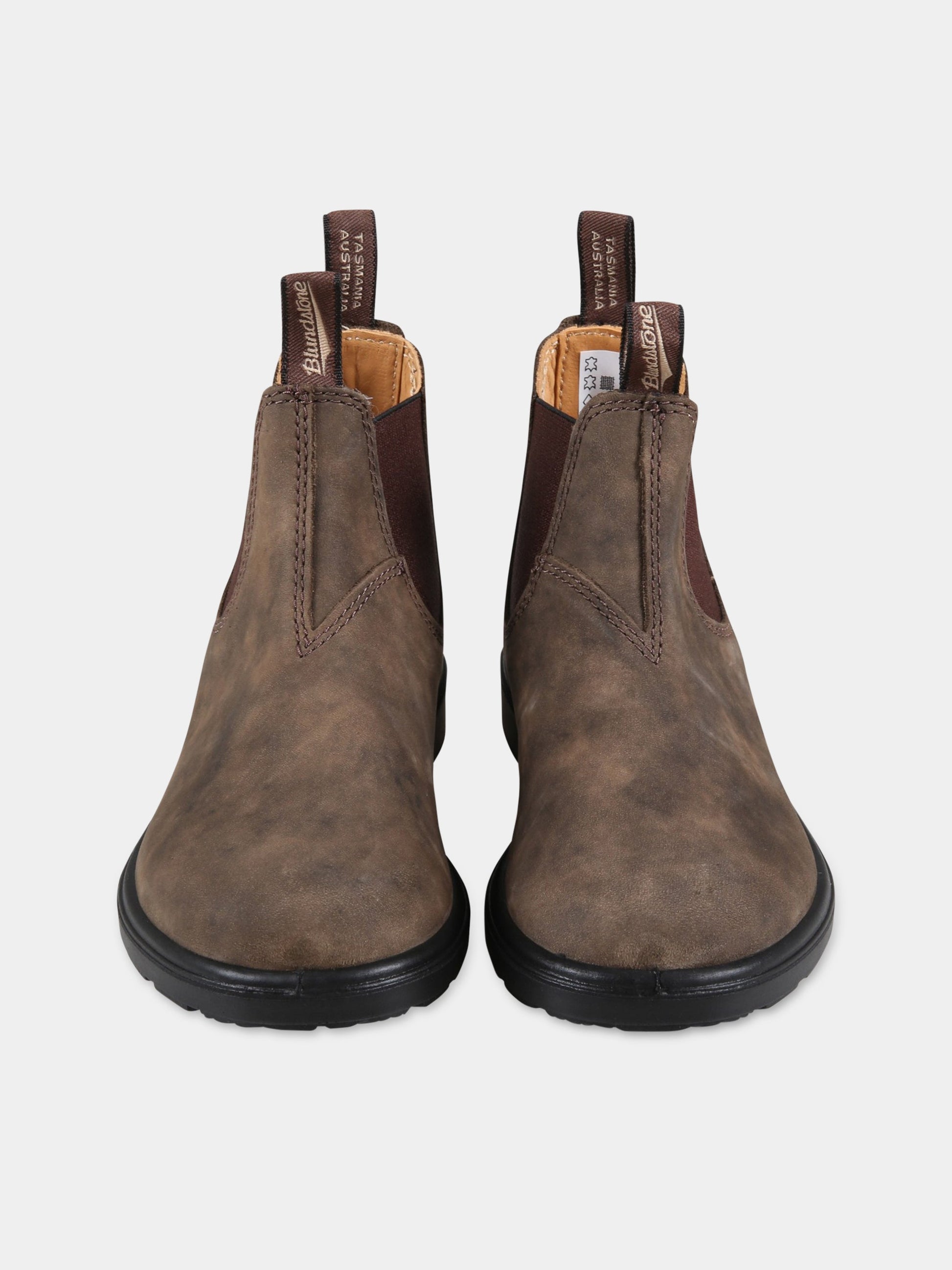 Stivali marroni per bambino con logo beige,Blundstone,212/222-565 BC