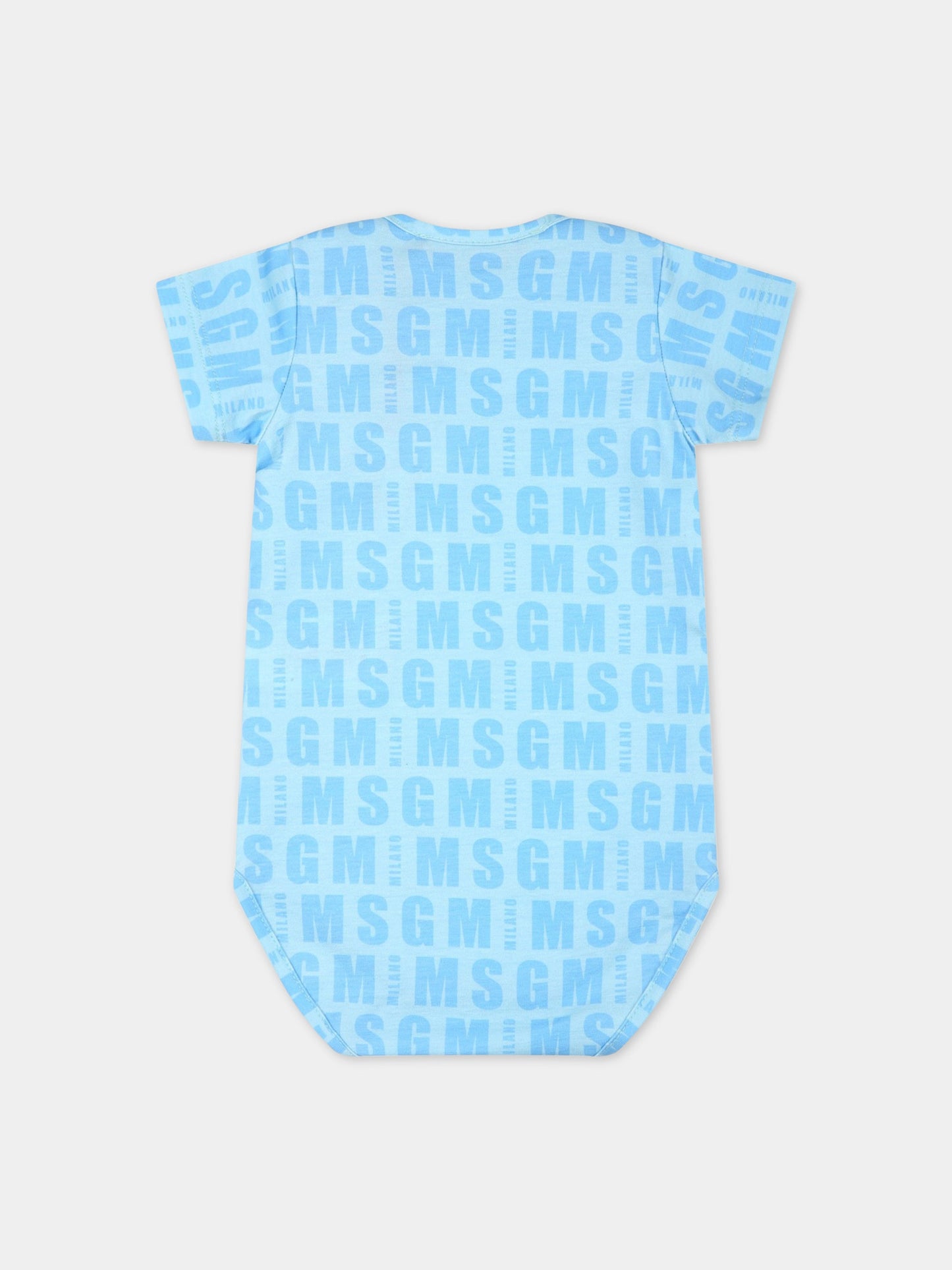 Set celeste per neonato con logo,Msgm Kids,MS029048 050