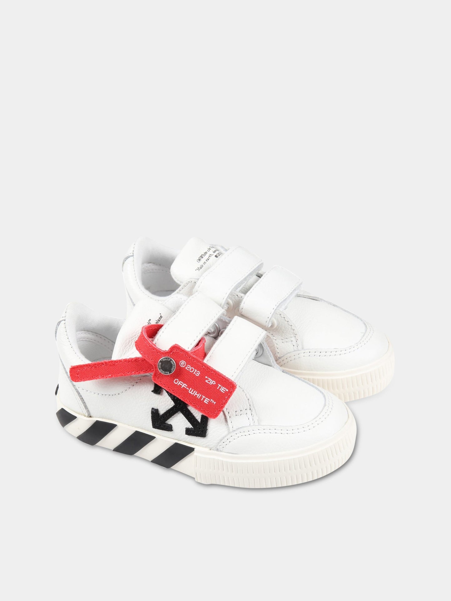 Sneakers bianche per bambina con frecce nere,Off White,OGIA003S22LEA001 1001