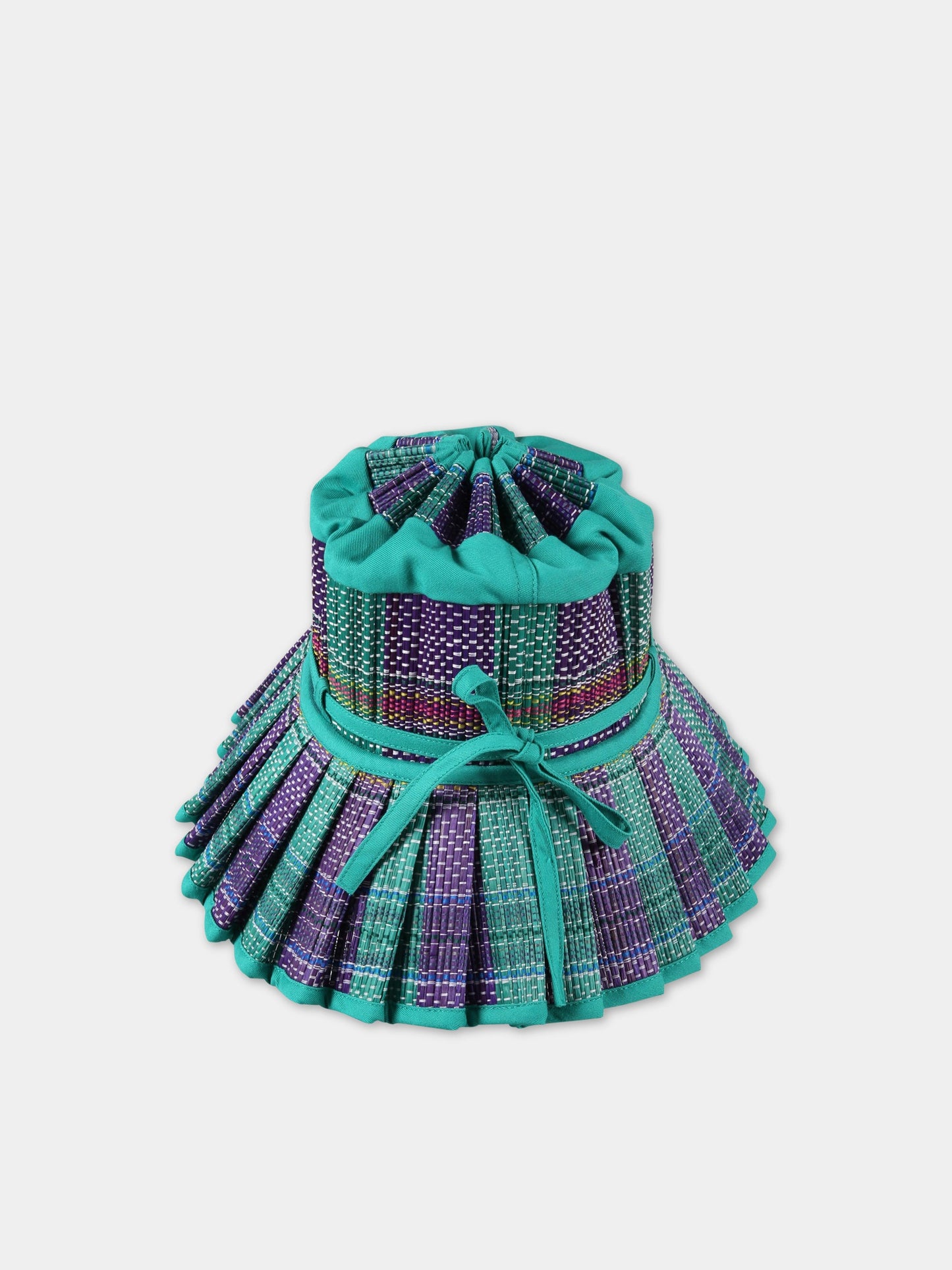 Cappello verde Capri per bambina con dettagli viola,Lorna Murray,CAPRI MEXICO