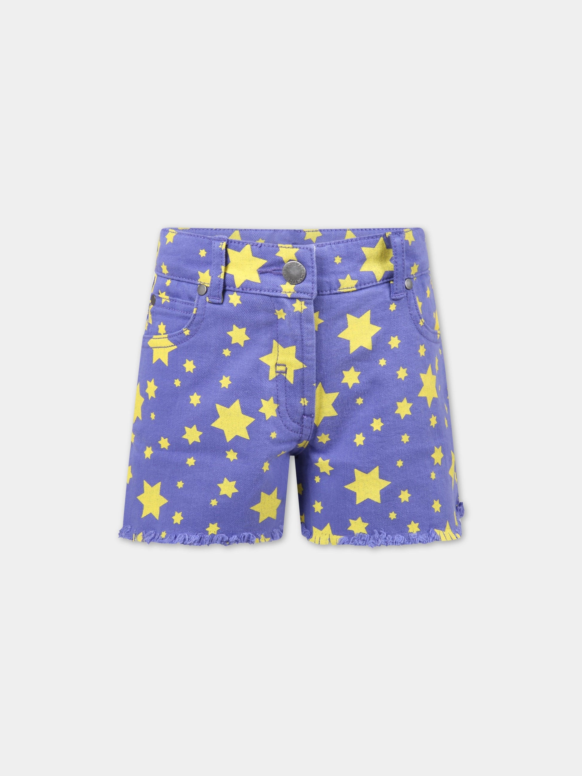 Short blu per bambina con stelle,Stella Mccartney Kids,8Q6CA9 Z0638 635GL