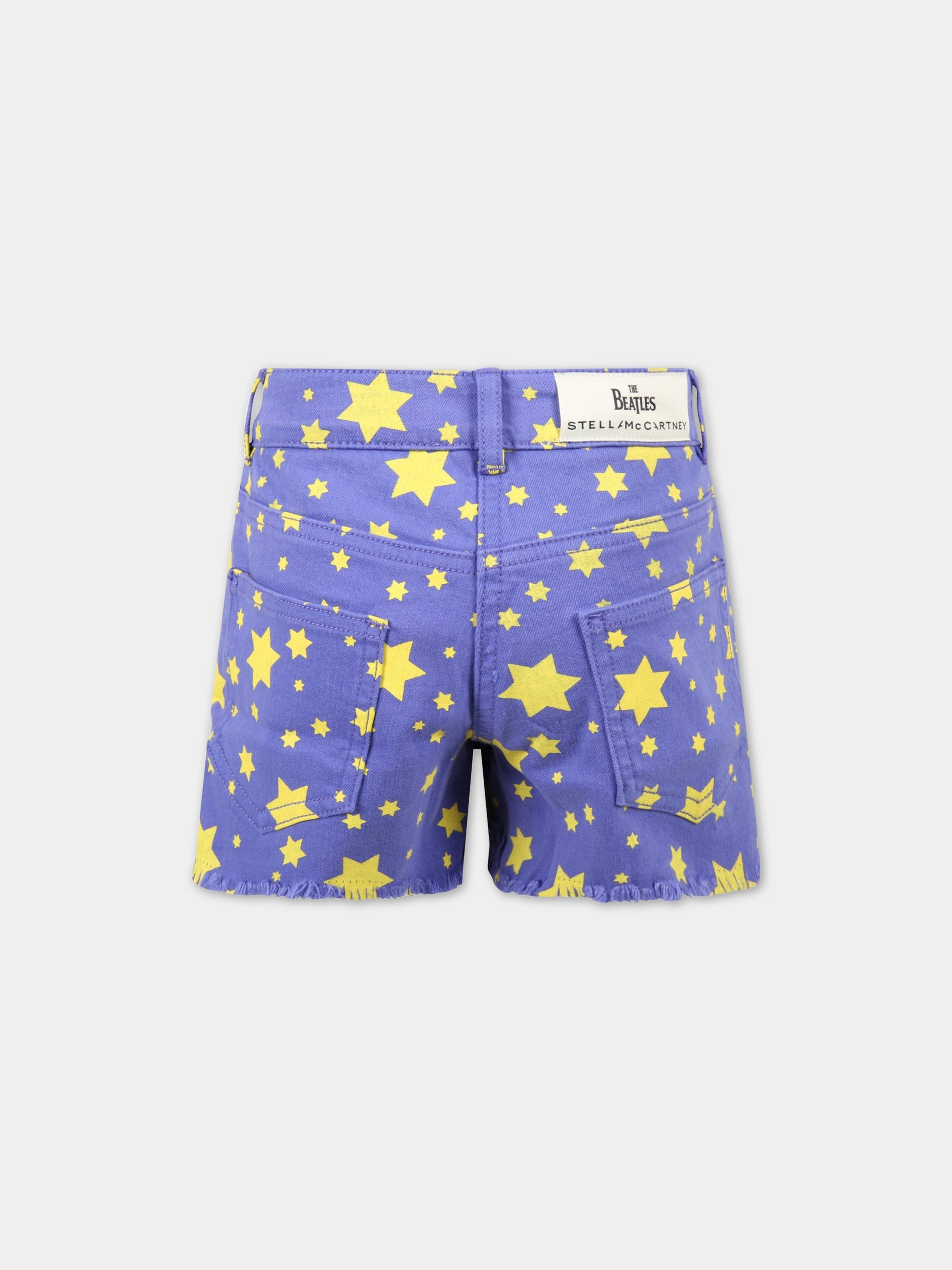 Short blu per bambina con stelle,Stella Mccartney Kids,8Q6CA9 Z0638 635GL