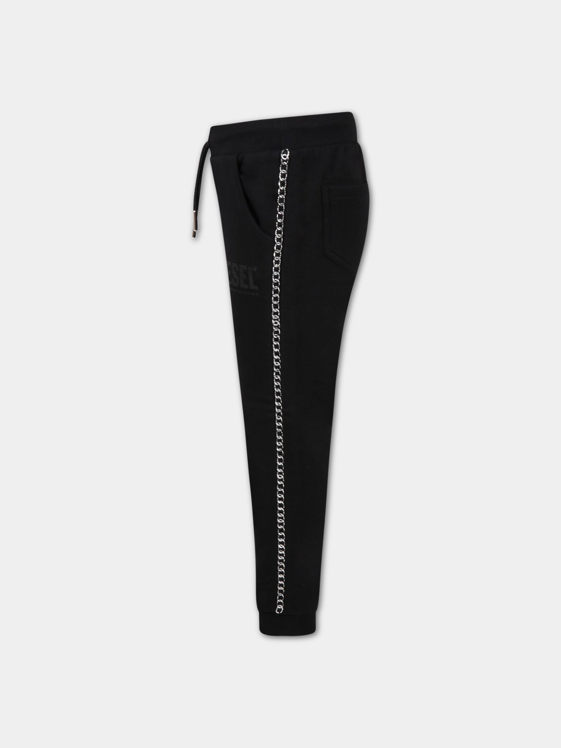 Pantalone nero per bambina con logo,Diesel,00J53I 0BAPS K900