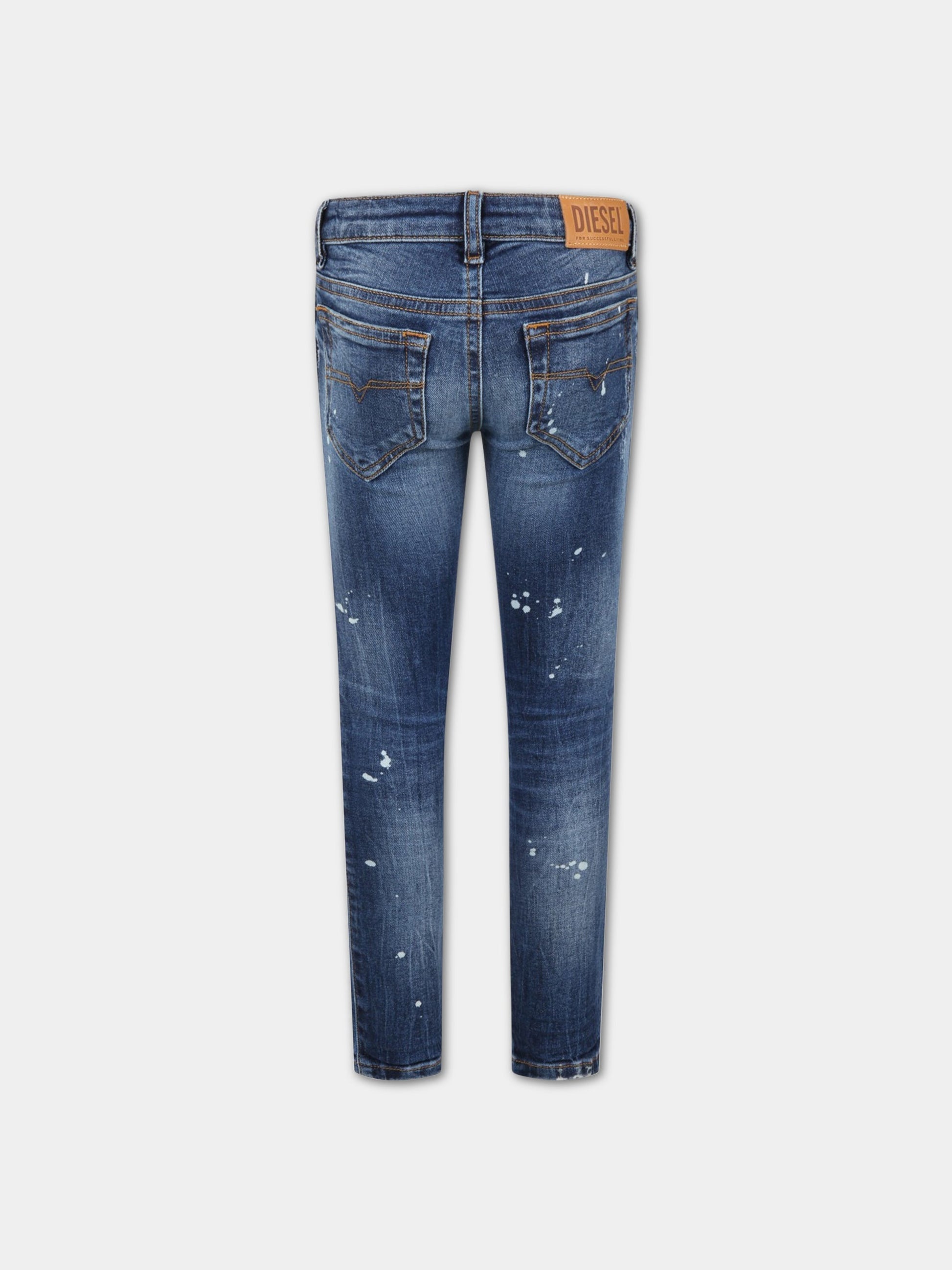 Jeans blu per bambina con strappi,Diesel,00J3S6 KXB6E K01