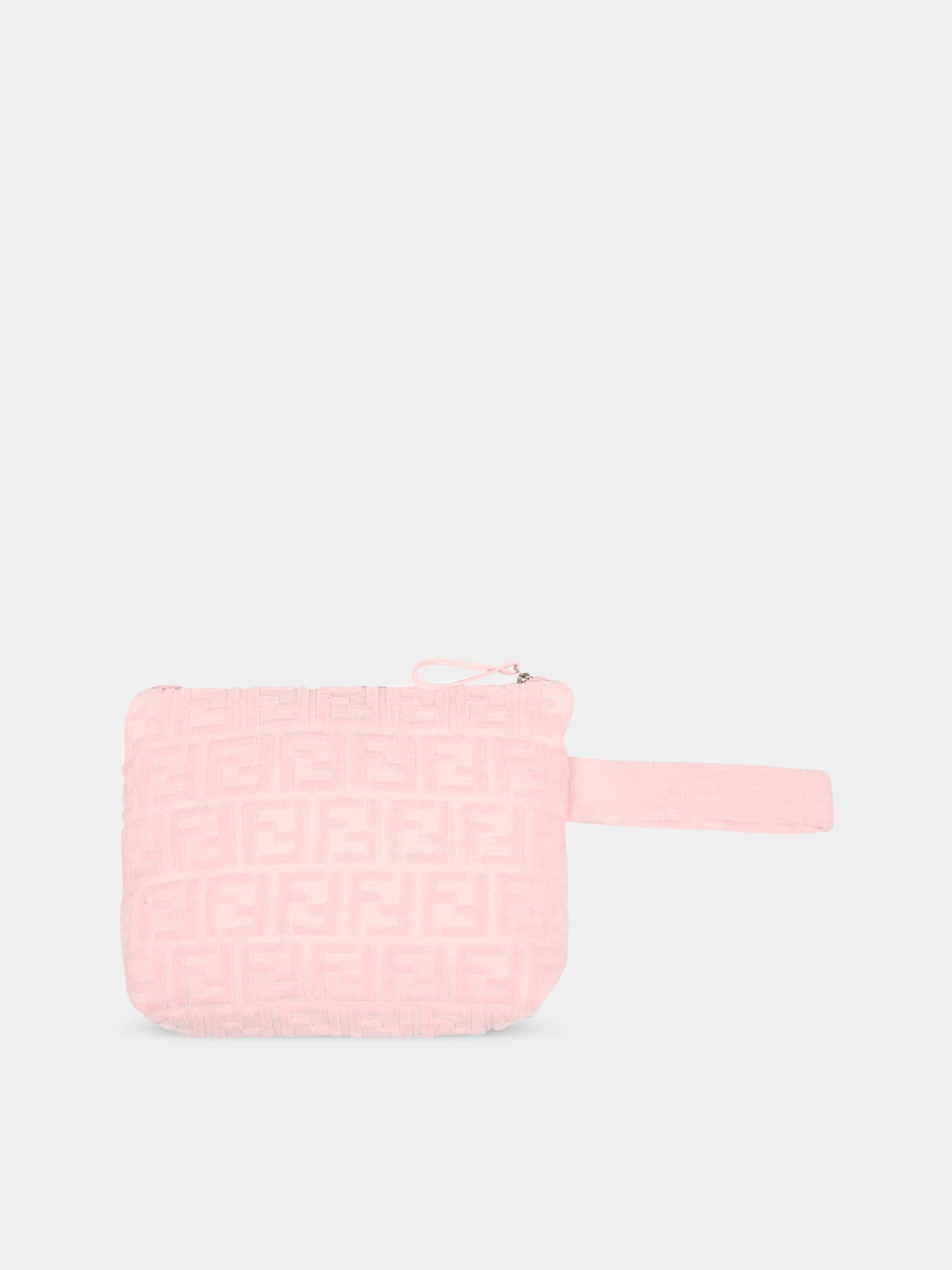 Pochette rosa per bambina con doppia FF,Fendi Kids,JUS021 AIP2 F0QD1