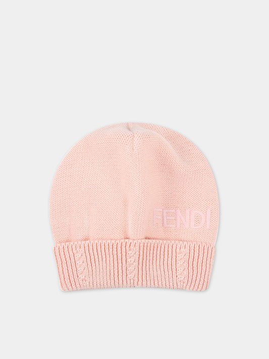 Cappello rosa per neonata con logo,Fendi Kids,BUP031 AEZG F0U0K