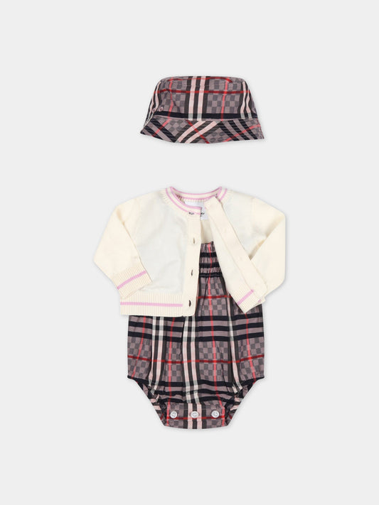 Set multicolor per neonata con check vintage,Burberry Kids,8051535