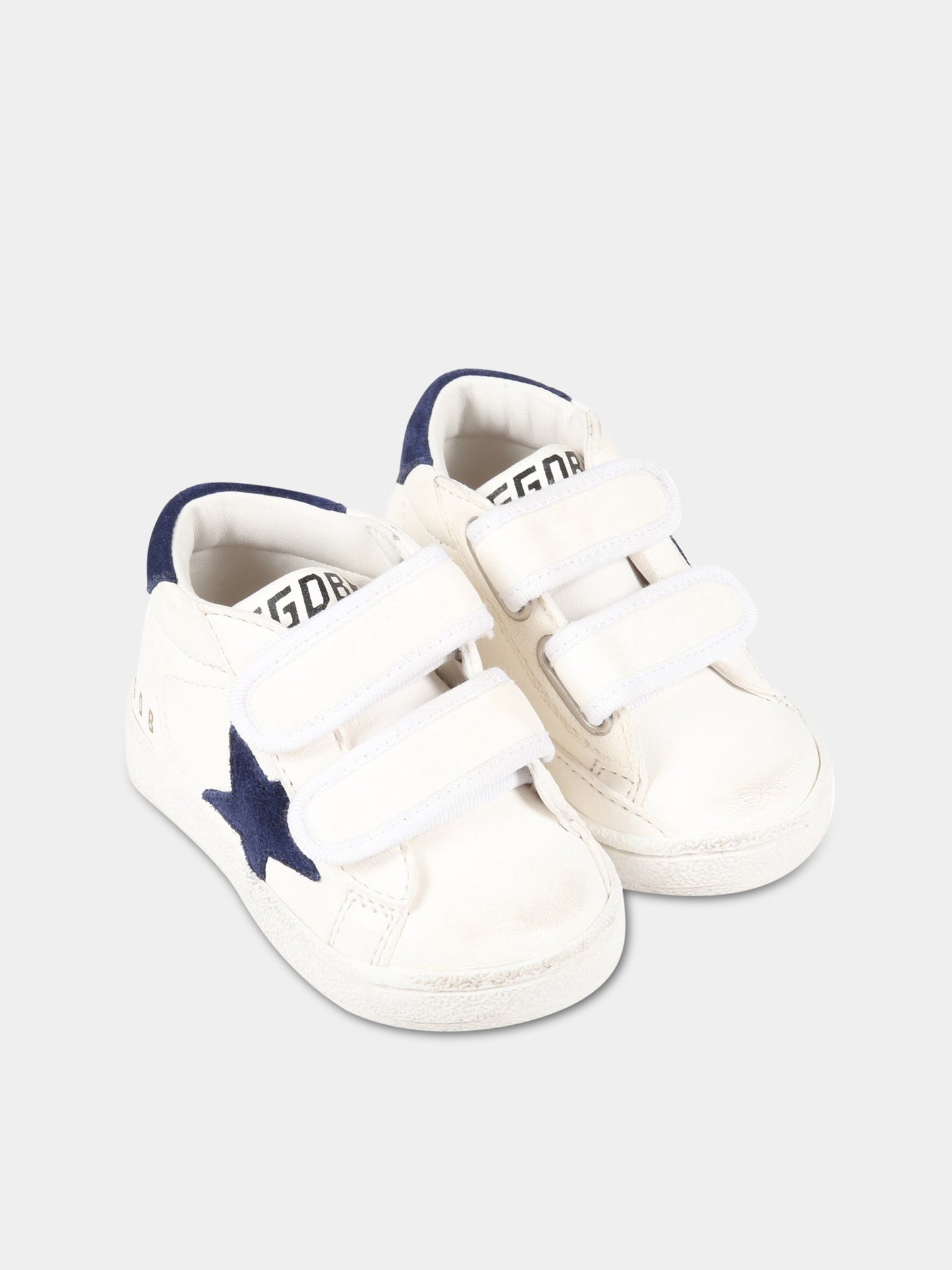 Sneakers bianche per bambino con stella e logo,Golden Goose,GJF00386 F003322 10357