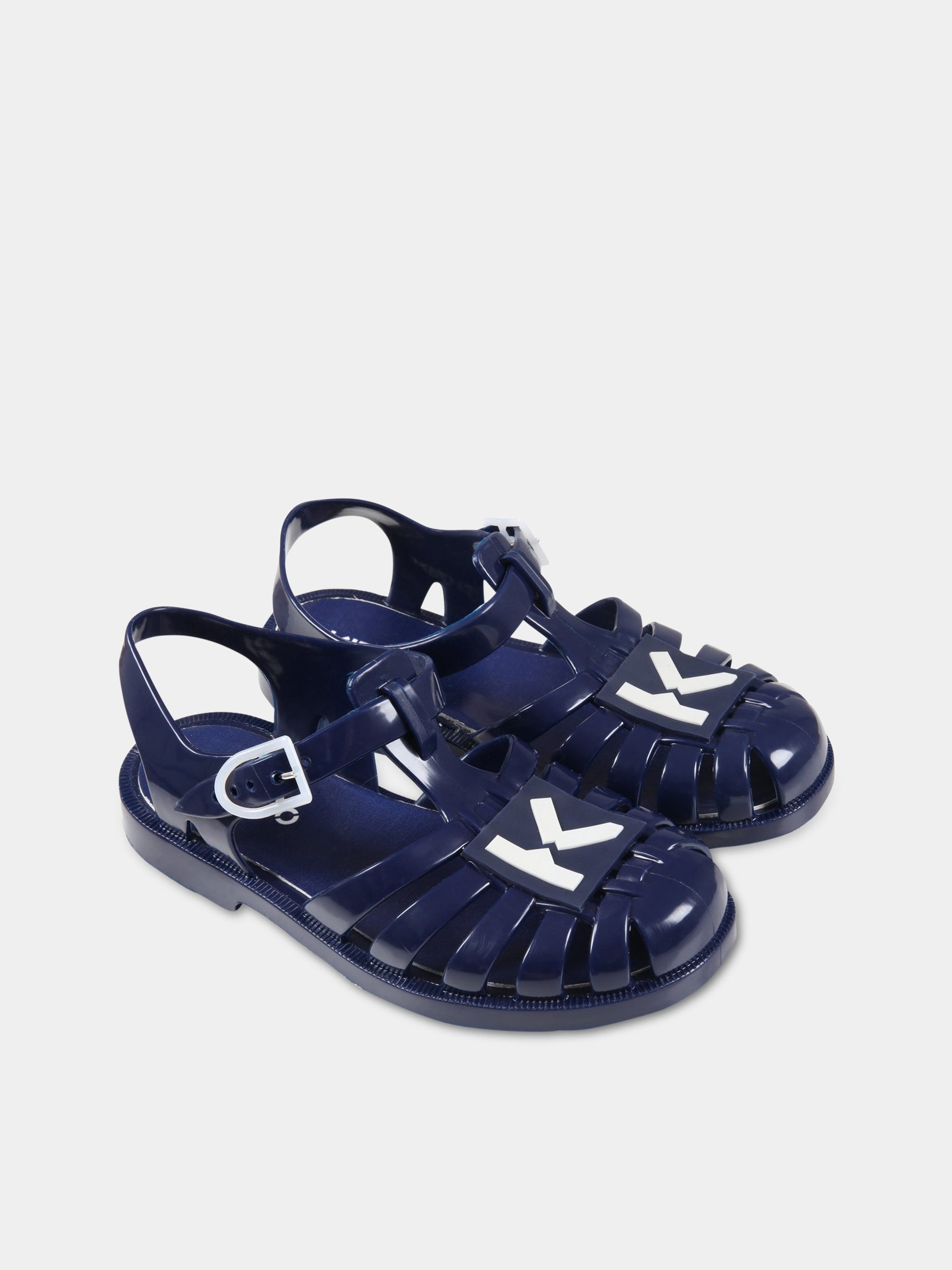 Sandali blu per bambini con logo,Kenzo Kids,K59004 85T