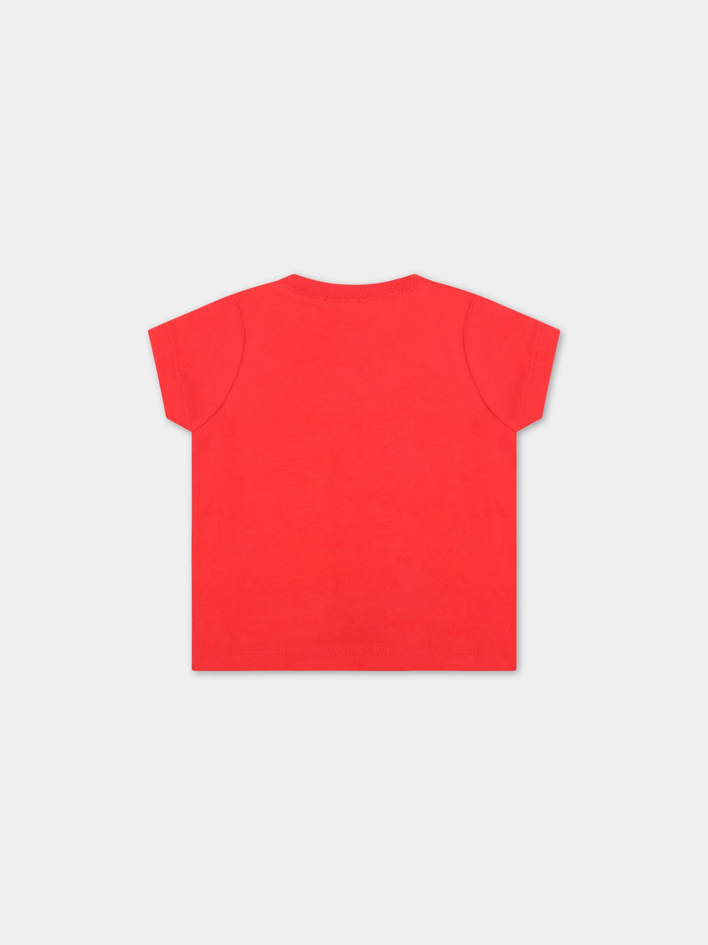 T-shirt rossa per neonato con razzo,Paul Smith Junior,P05025 991