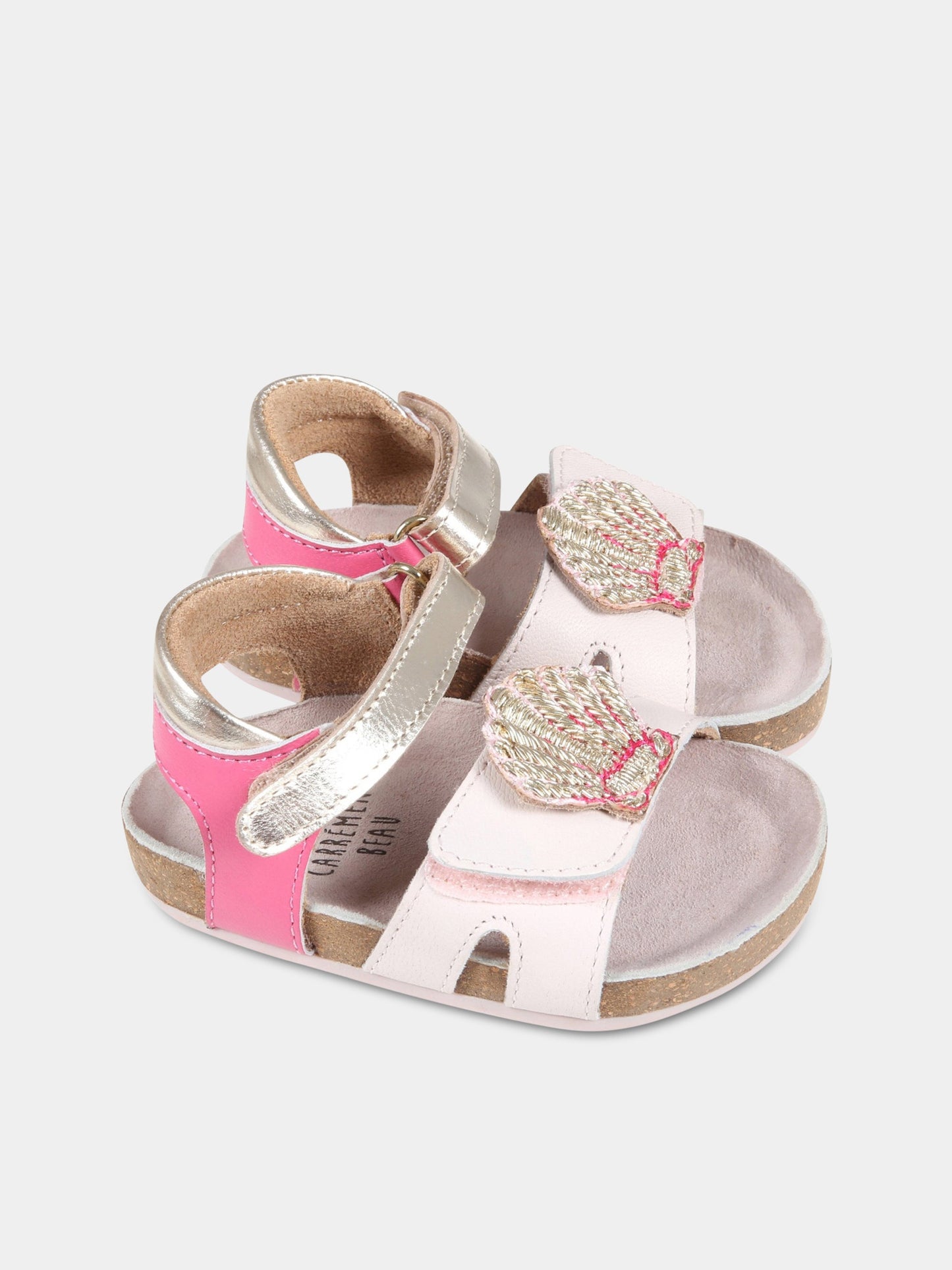 Sandali multicolor per bambina con conchiglia,Carrement Beau,Y09021 44L