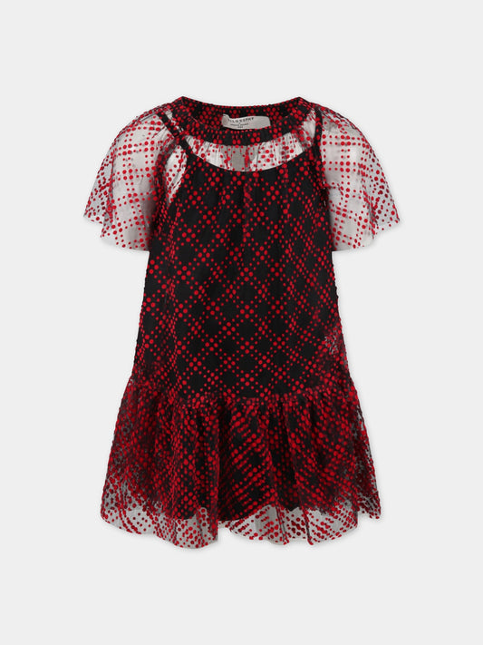 Vestito nero per bambina con pois rossi,Philosophy,PJAB218 TU67 D013