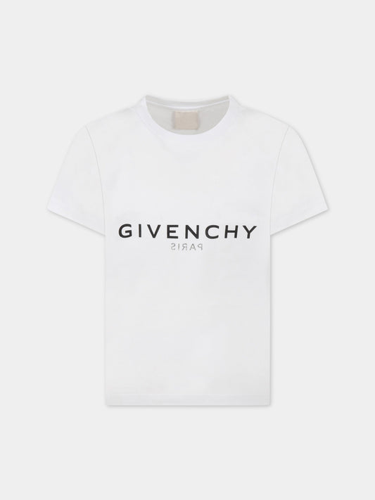 T-shirt bianca per bambini con logo,Givenchy Kids,H25370 10B