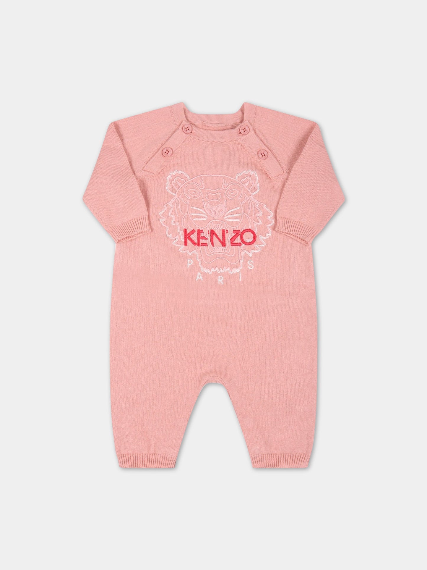 Tutina rosa per neonata con tigre,Kenzo Kids,K92028 493