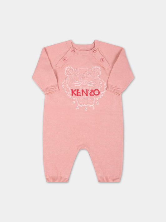 Tutina rosa per neonata con tigre,Kenzo Kids,K92028 493