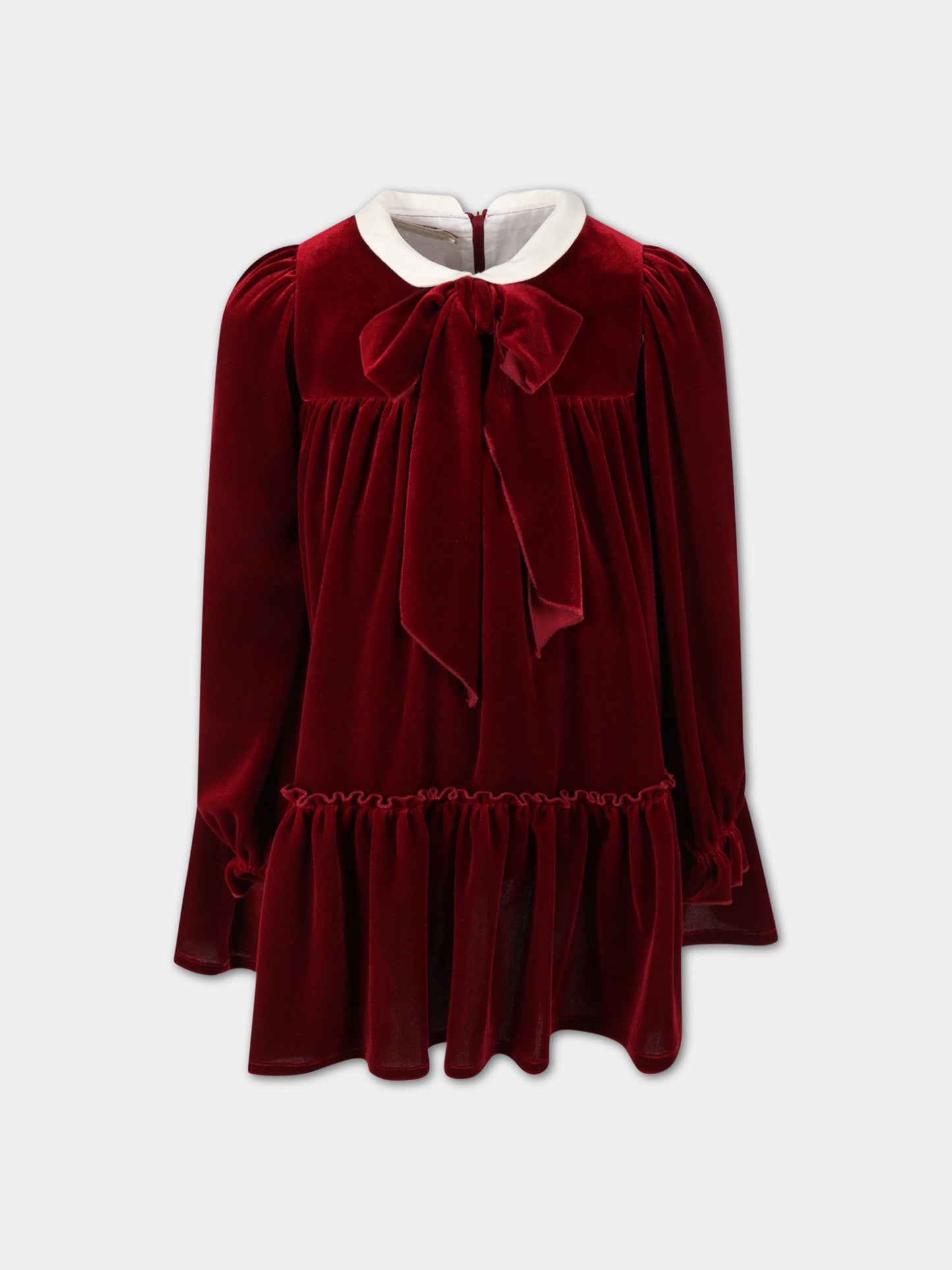 Vestito rosso per bambina con fiocco,La Stupenderia,TCAB32V81