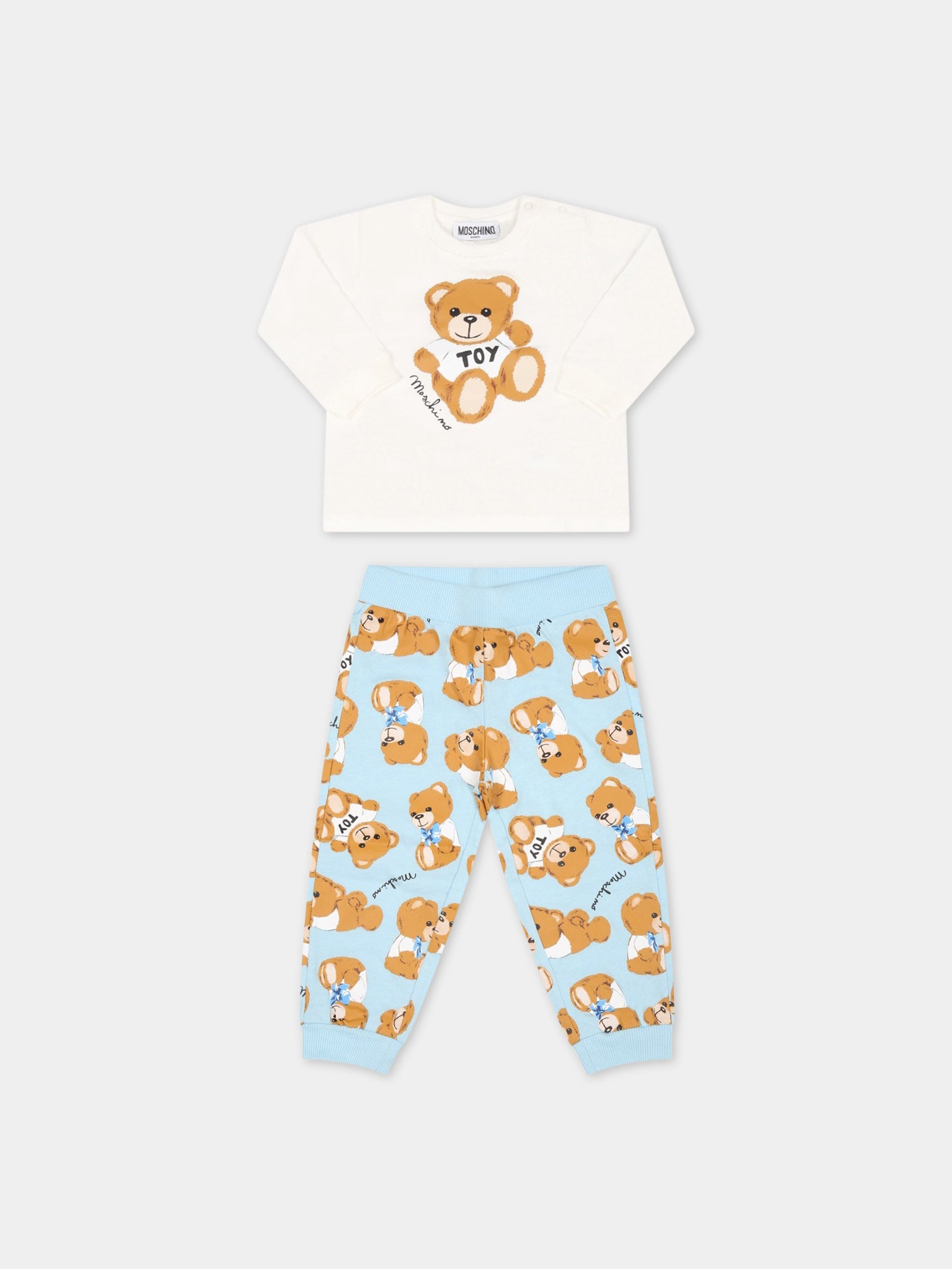 Completo multicolor per neonato con teddy bears,Moschino Kids,MRK02F LAB48 82578