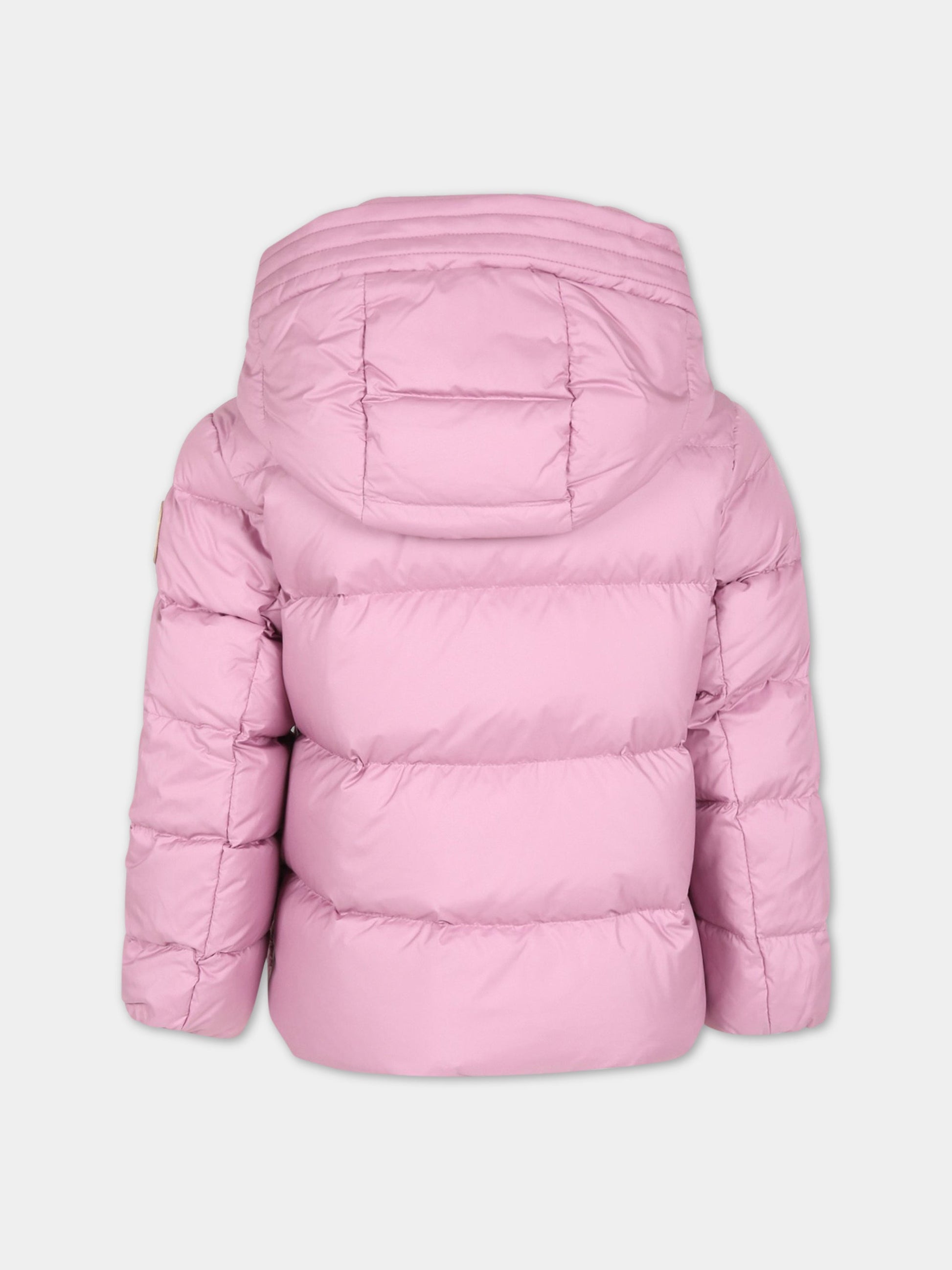 Piumino rosa per bambina con patch,Woolrich Kids,CFWKOU0341FRUT2740 4022