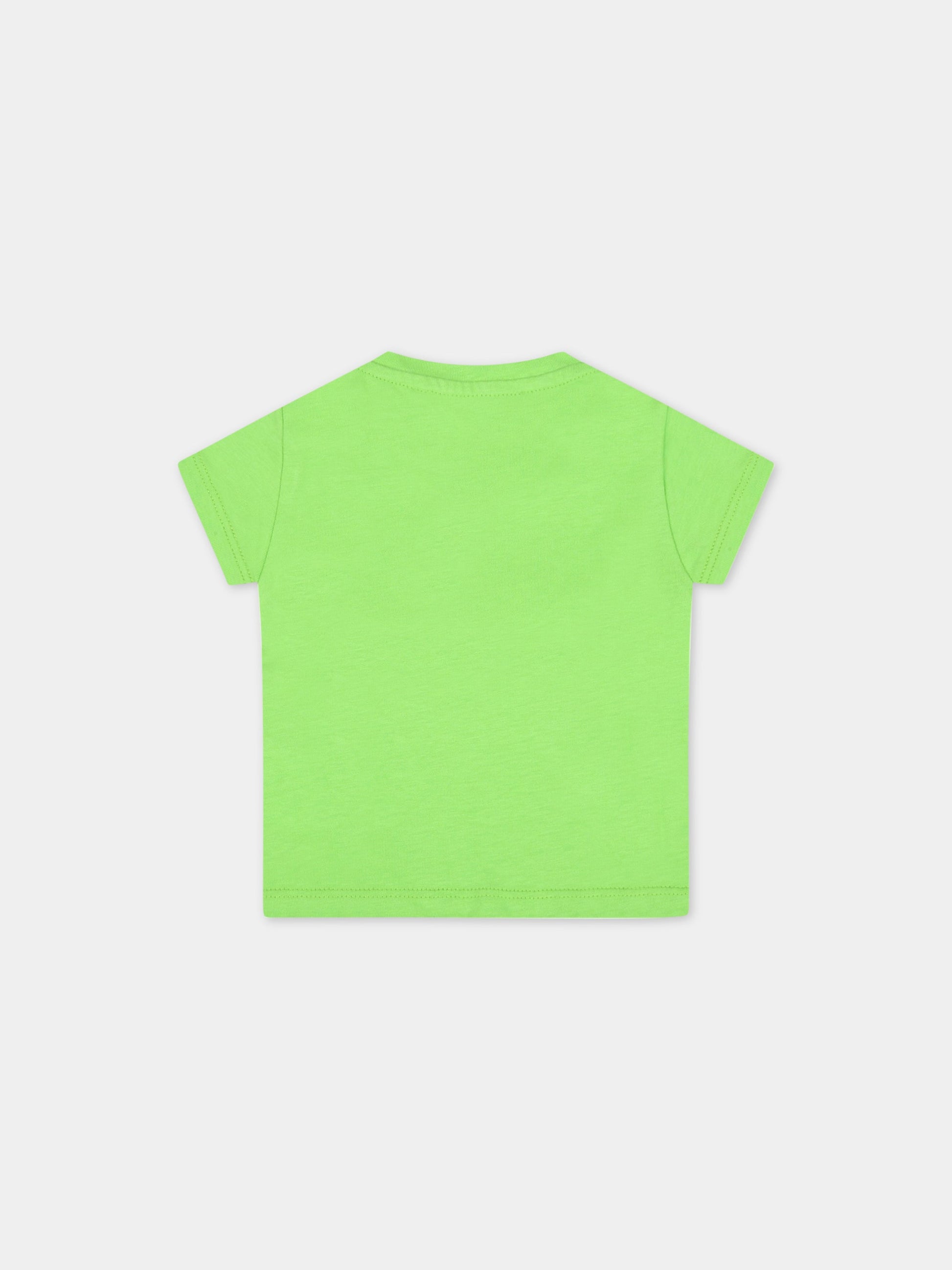 T-shirt verde per neonata con logo,Versace,1000152 1A04770 2G840 AY0034