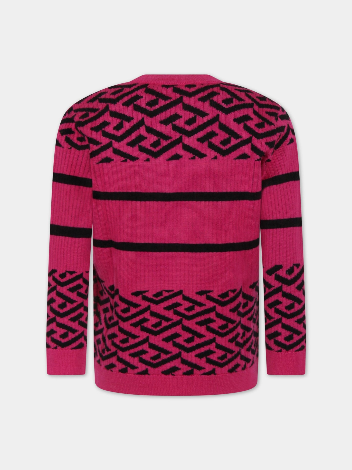 Maglione fucsia per bambina con Medusa,Versace,1003489 1A02098 2P350 AY0012