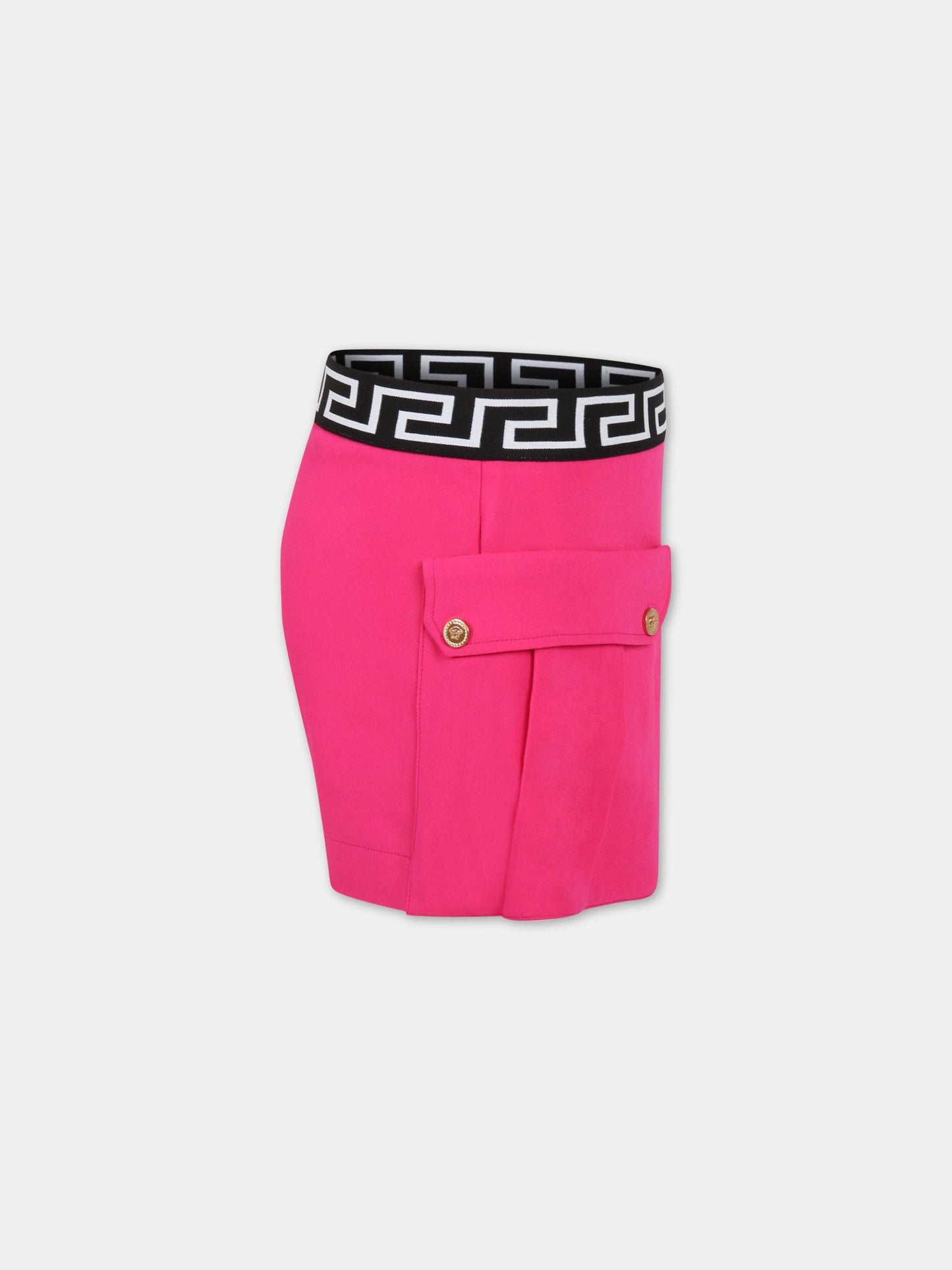 Shorts fucsia per bambina,Versace,1004876 1A03366 1PF00 AY6785