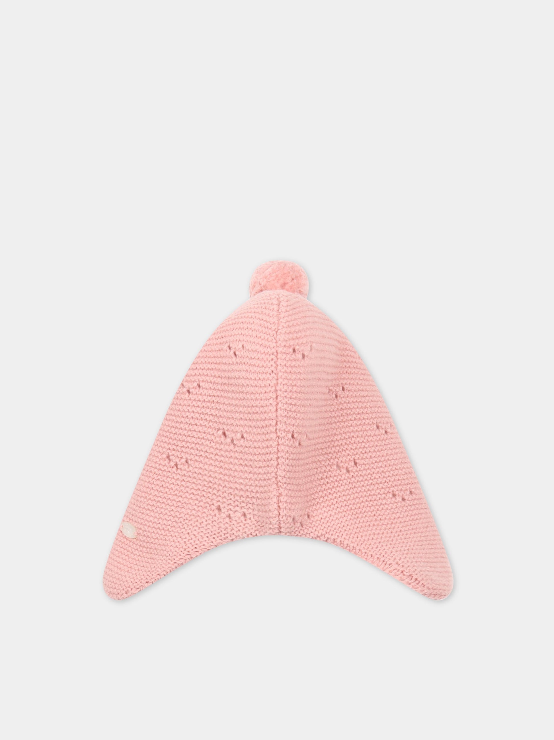 Cappello rosa per neonata con pompon,Tartine Et Chocolat,TV90000 30