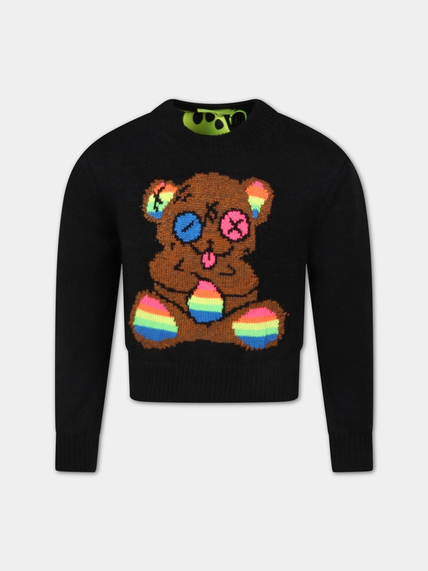 Maglione nero per bambina con orso,Barrow,032139 110