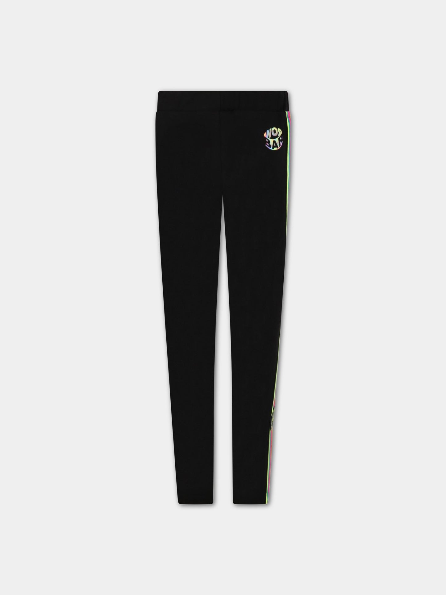 Leggings nero per bambina con logo,Barrow,032143 200