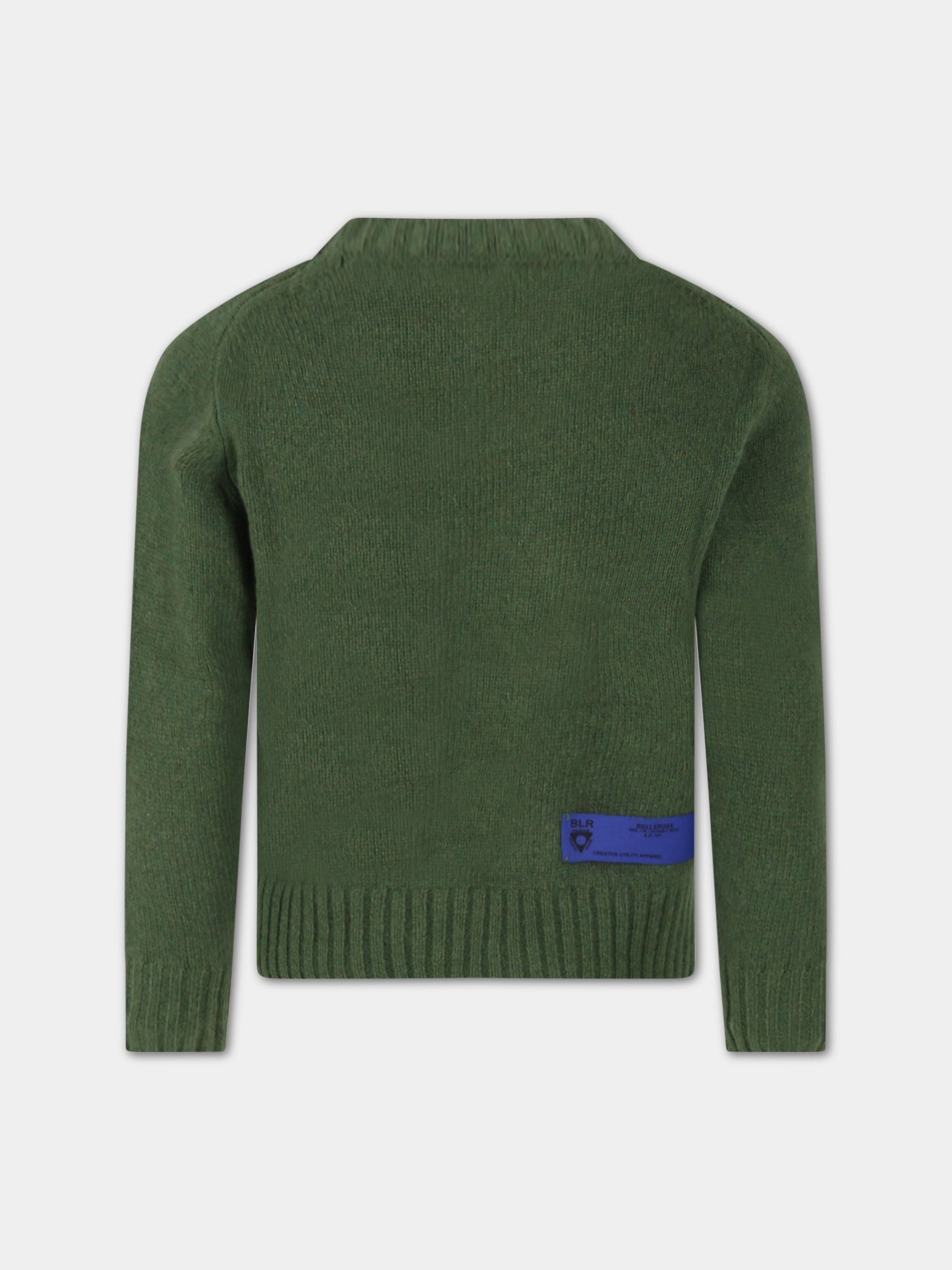 Maglione  Memling  verde per bambino con patch logato,Bellerose,GADIA22 MEMLING-K1279U