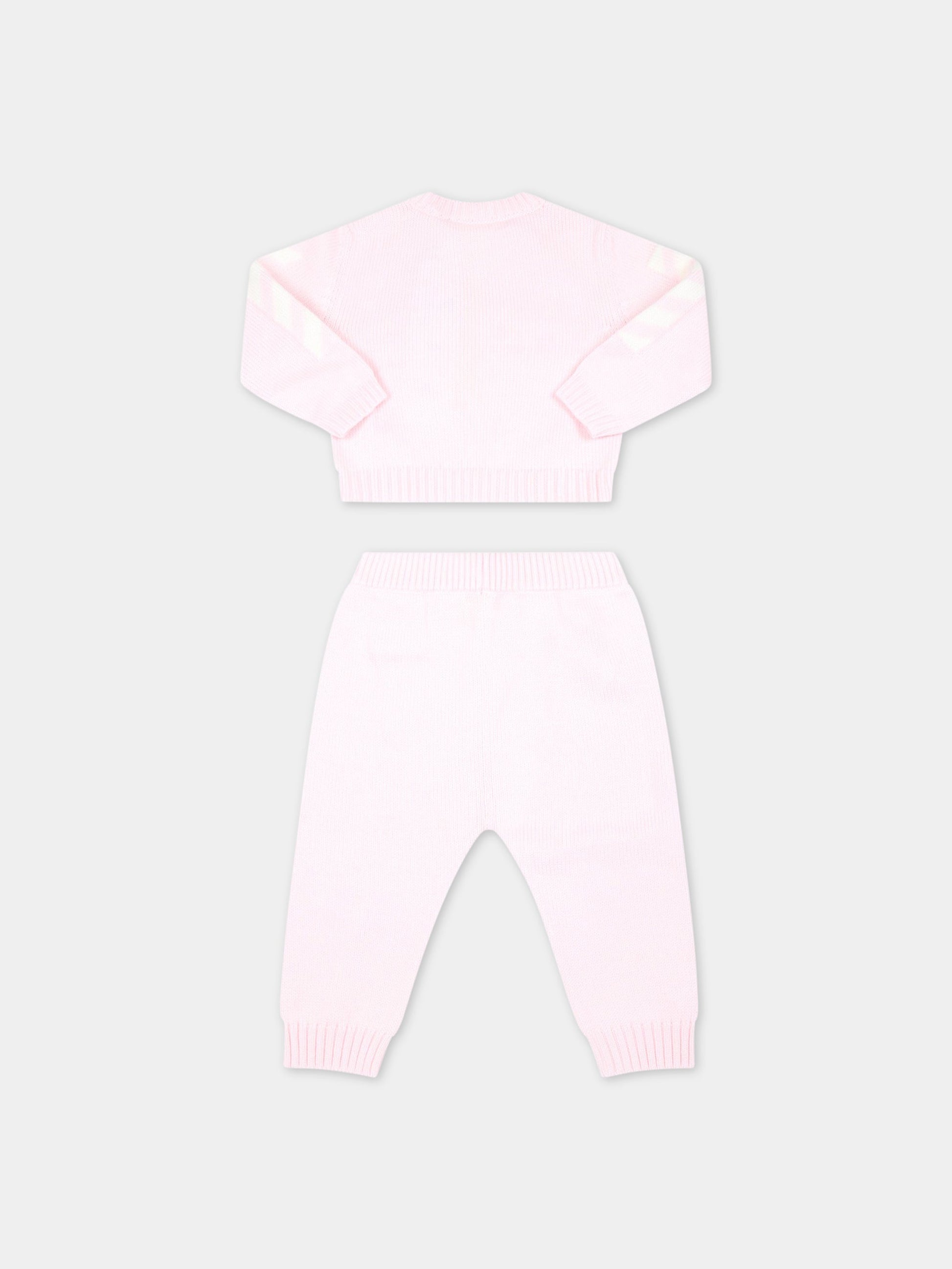 Completo rosa per neonata con logo,Off White,OG2X004F22KNI0013003