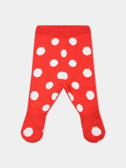 Ghettina rossa per neonata con pois bianchi,Stella Mccartney Kids,8R6120 Z0783 409