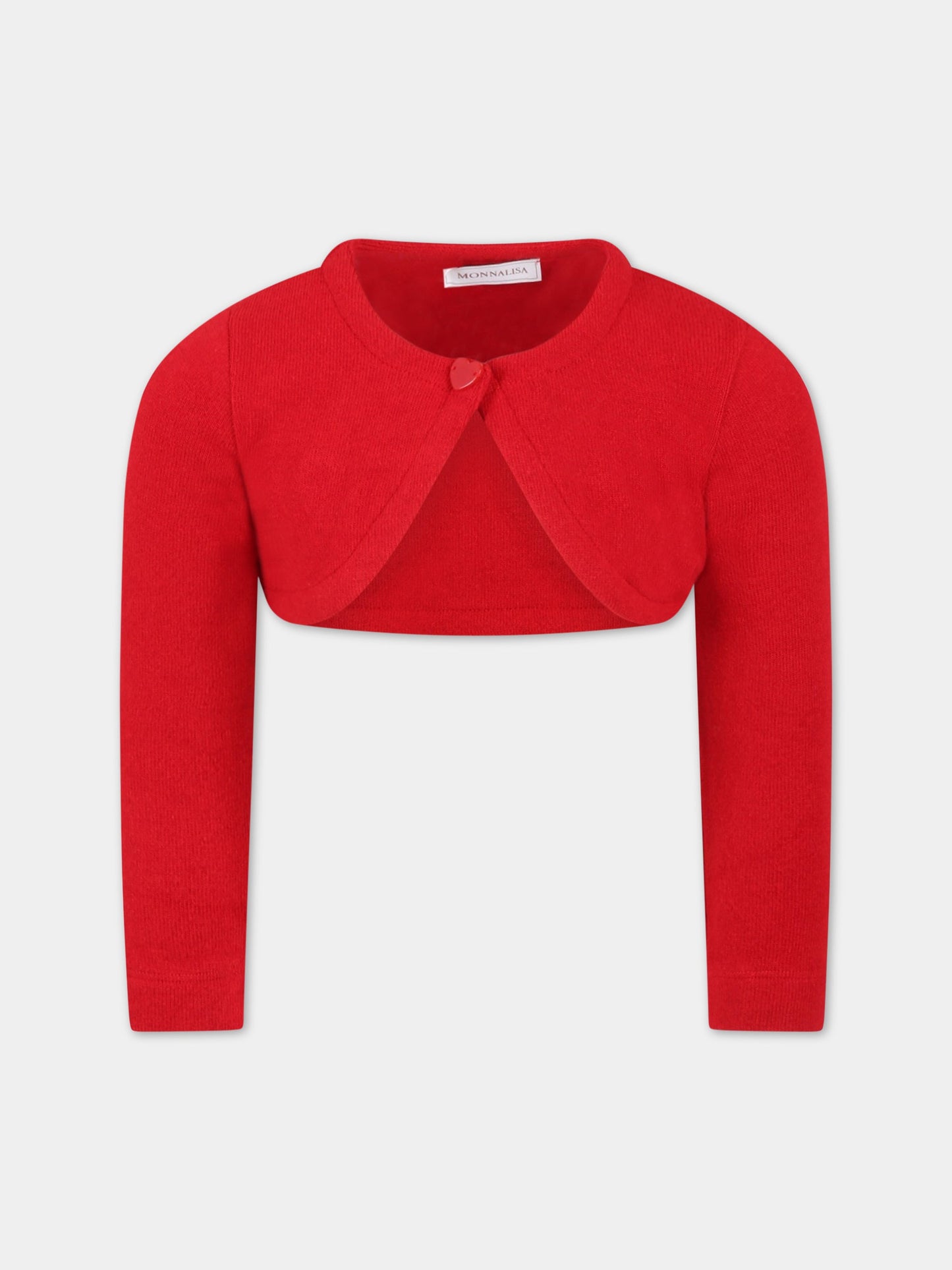 Cardigan rosso per bambina,Monnalisa,170CAR 0204 0043