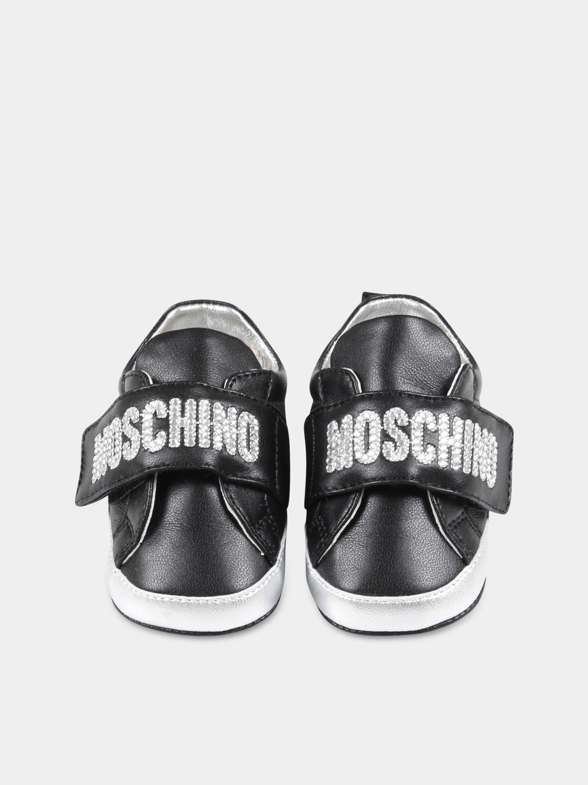 Sneakers nere per neonata con logo,Moschino Kids,71664 1