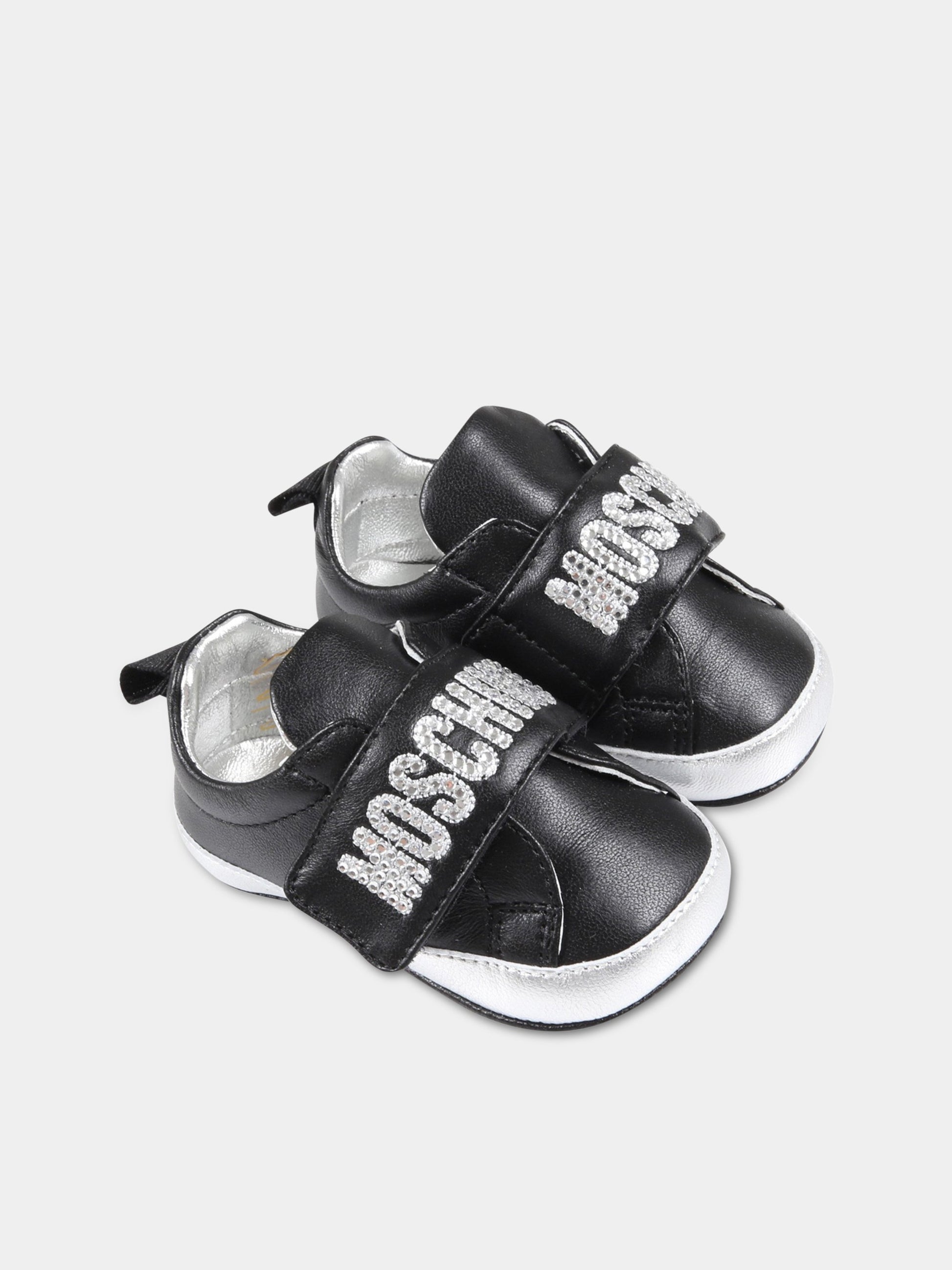 Sneakers nere per neonata con logo,Moschino Kids,71664 1