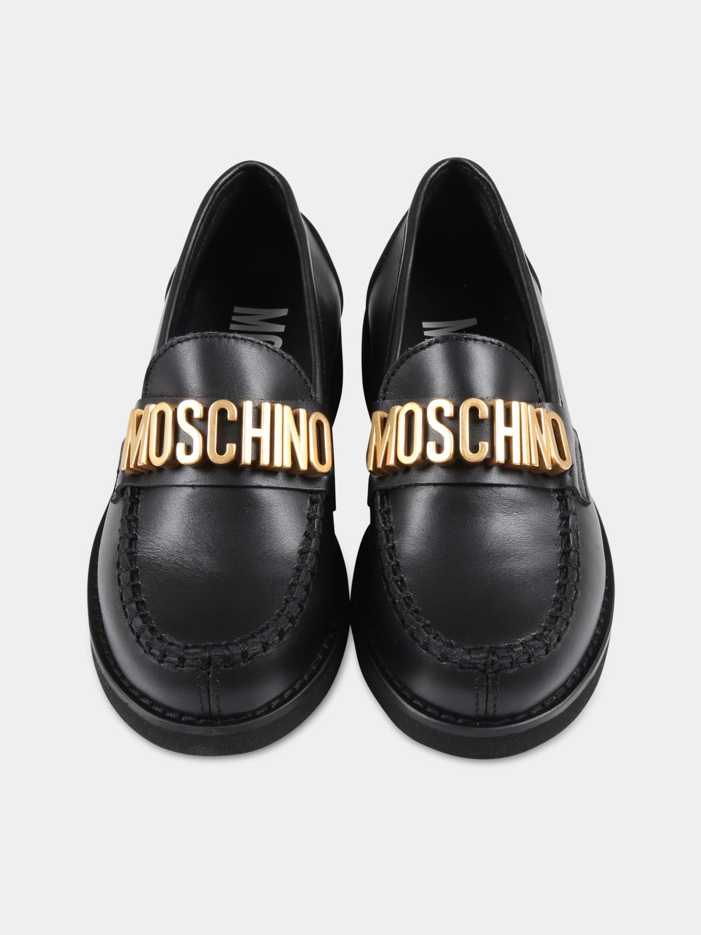 Mocassini neri per bambini,Moschino Kids,71876 1