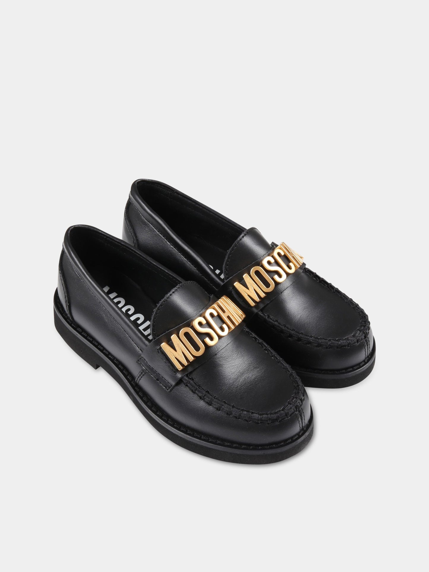 Mocassini neri per bambini,Moschino Kids,71876 1