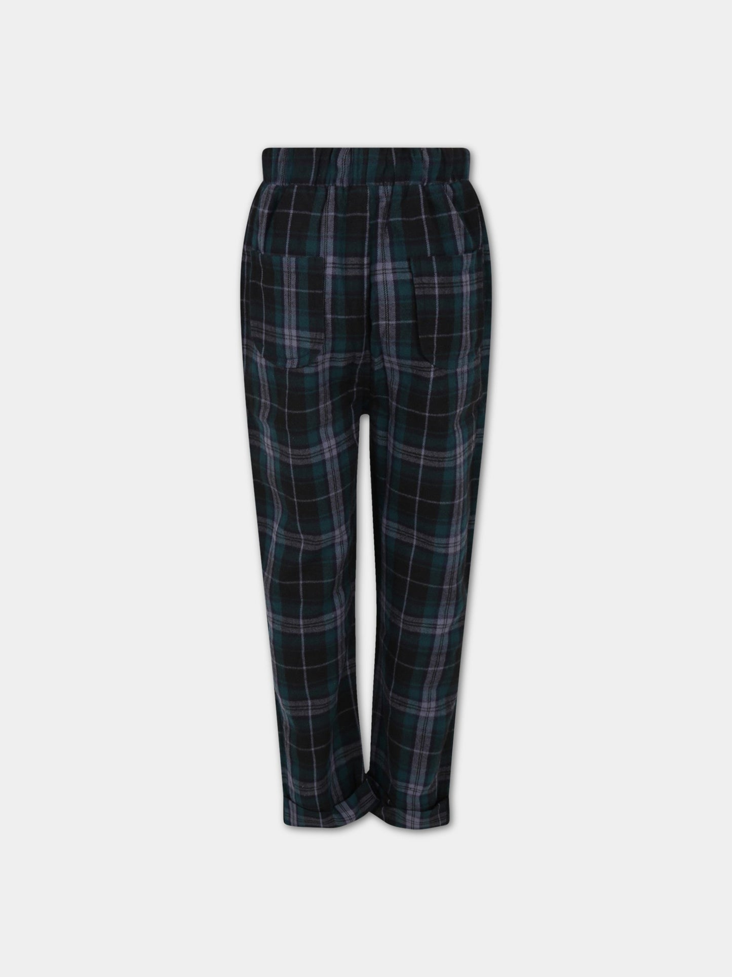 Pantaloni multicolor per bambino con stampa a quadri,Wander & Wonder,C12211 CHARCOAL PLAID