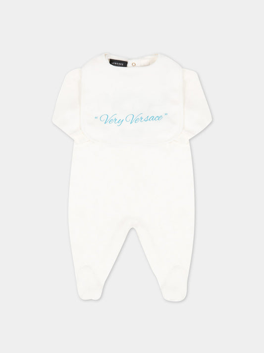 Set bianco per neonato con logo,Versace,1007621 1A05455 2WA90 AY0034