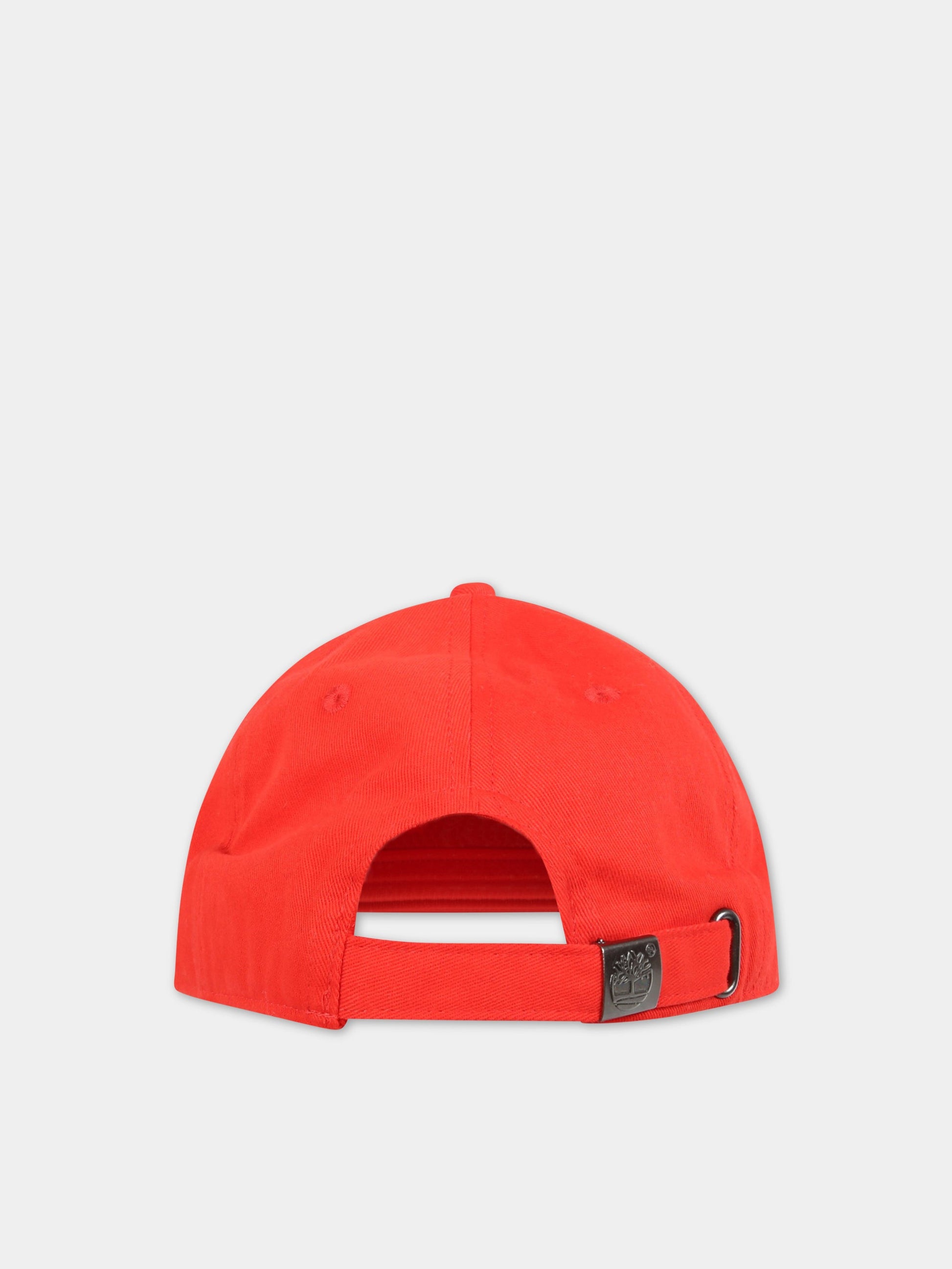 Cappello rosso per bambino con logo,Timberland,T21362 992
